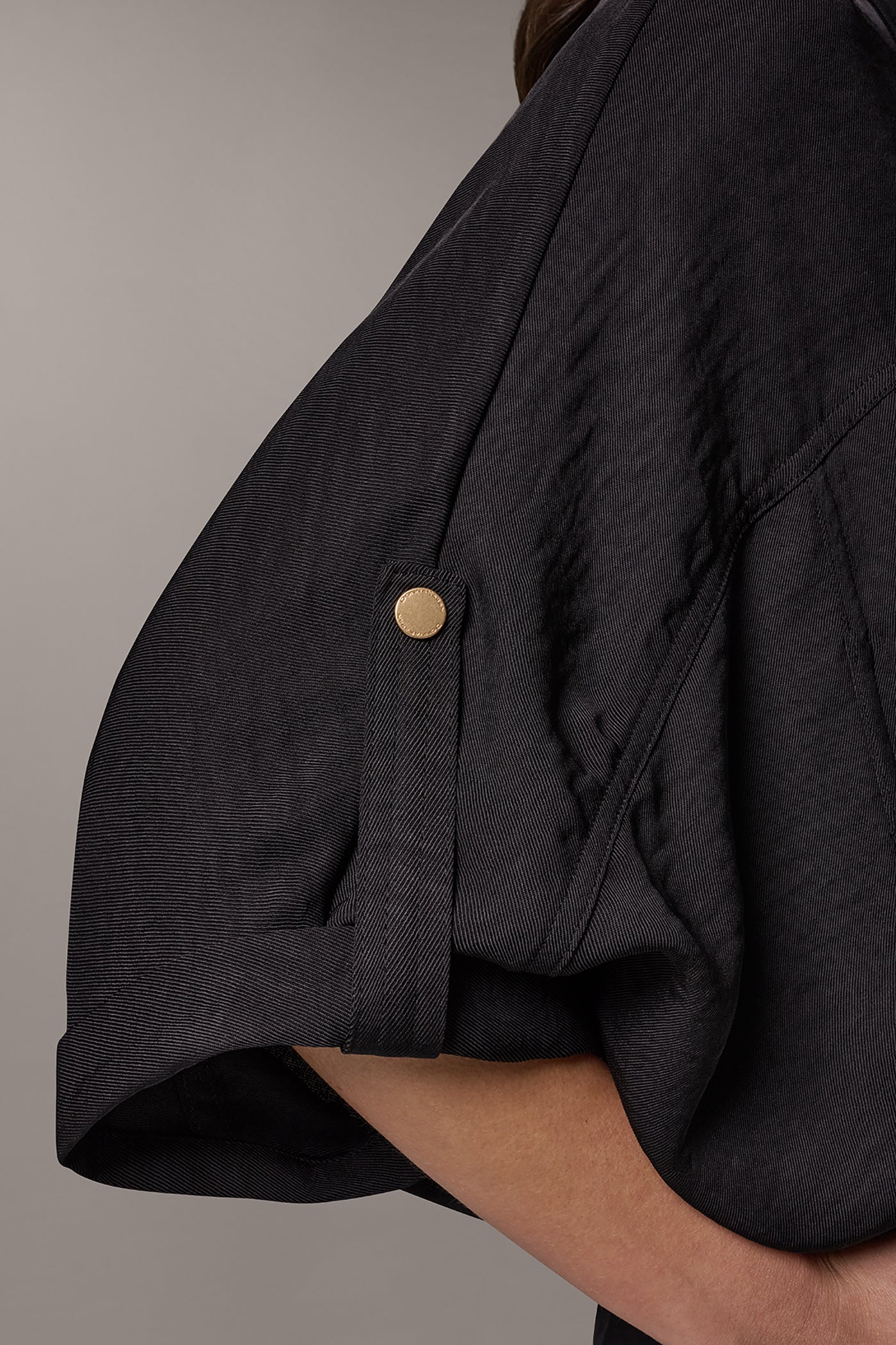 Black CINCHED HEM SHIRT Donna Karan
