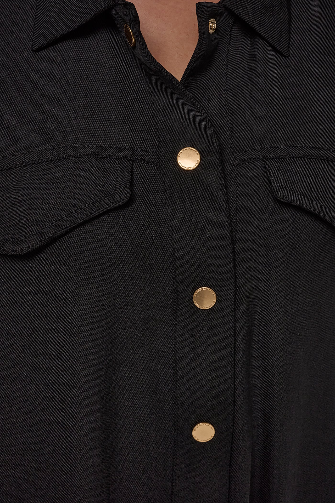 Black CINCHED HEM SHIRT Donna Karan