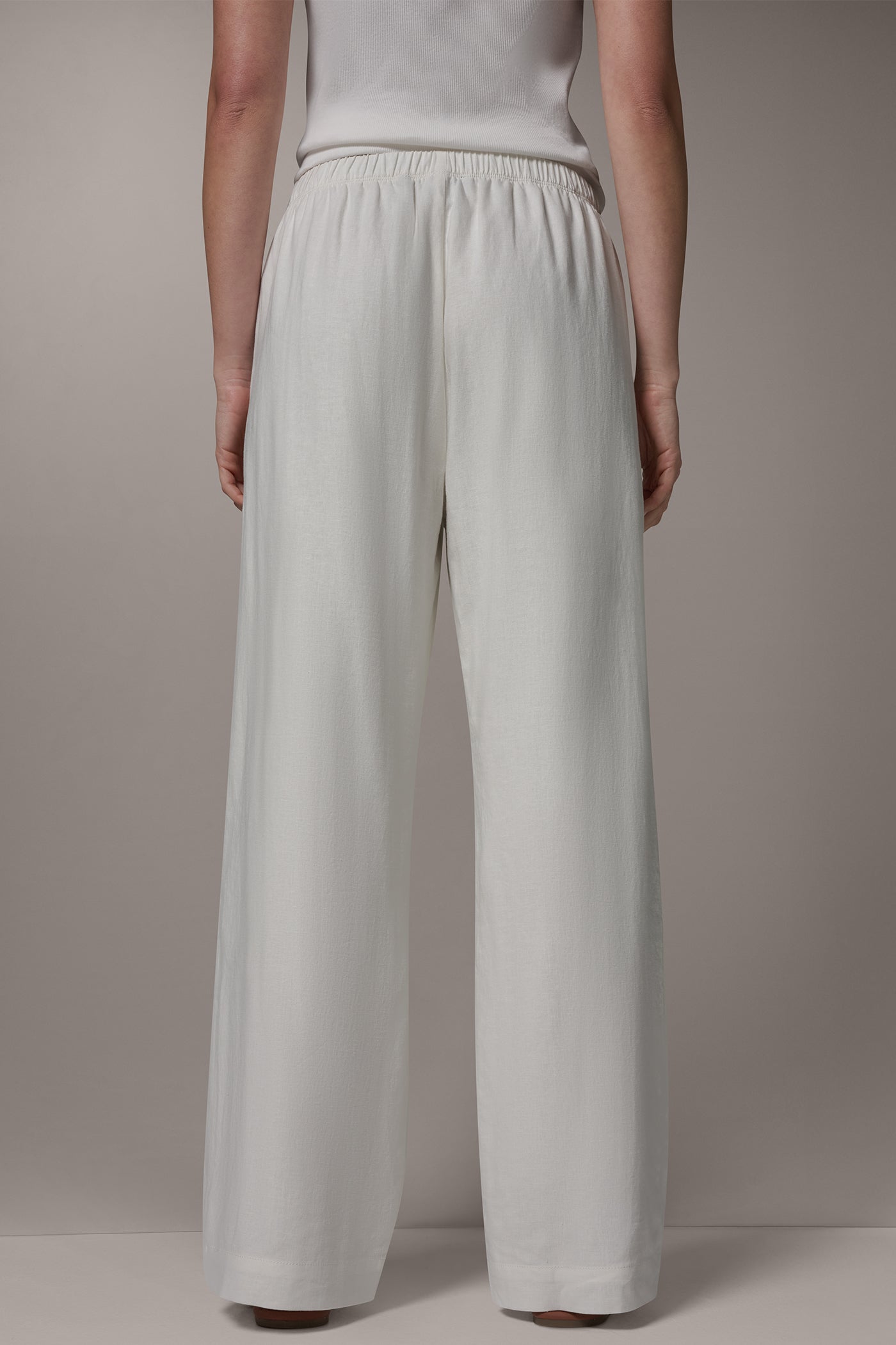 Cream MID-RISE STRAIGHT-LEG ANKLE PANT Donna Karan