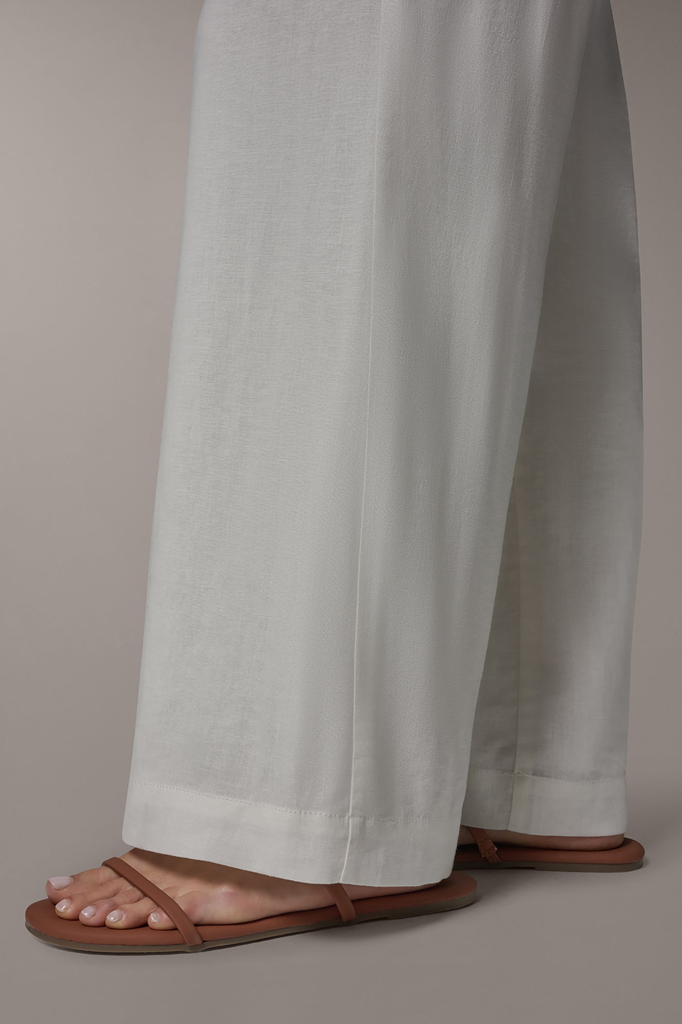 Cream MID-RISE STRAIGHT-LEG ANKLE PANT Donna Karan