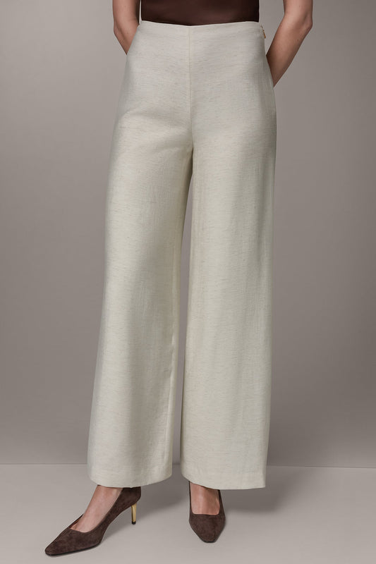 Light Sisal EXTRA HIGH-RISE MÈLANGE WIDE-LEG PANT Donna Karan
