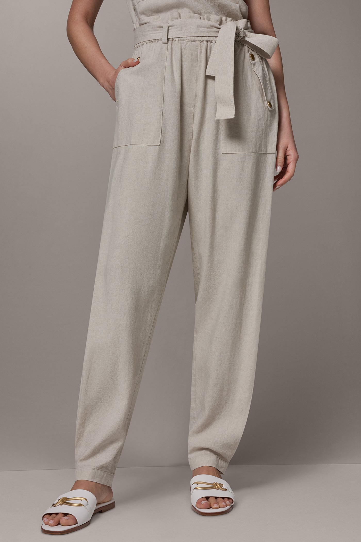 Natural RELAXED PAPERBAG ANKLE PANT Donna Karan