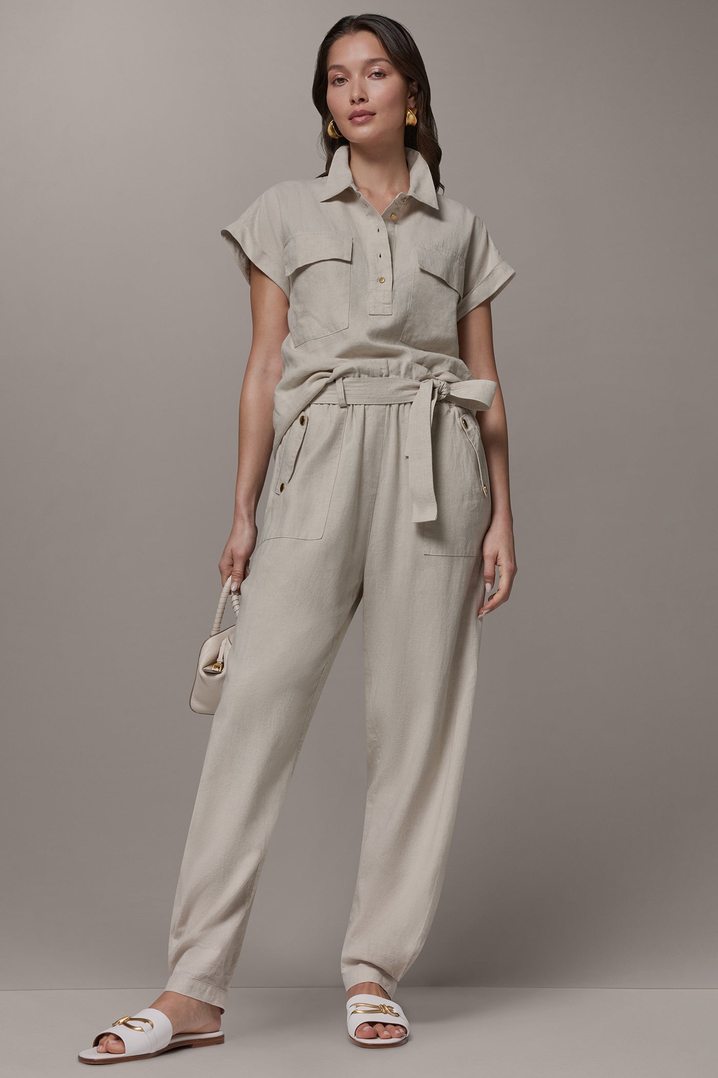 Natural RELAXED PAPERBAG ANKLE PANT Donna Karan