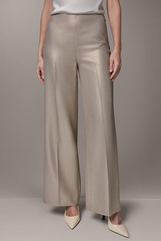 Light Fawn/Gold EXTRA HIGH-RISE METALLIC WIDE-LEG PANT Donna Karan