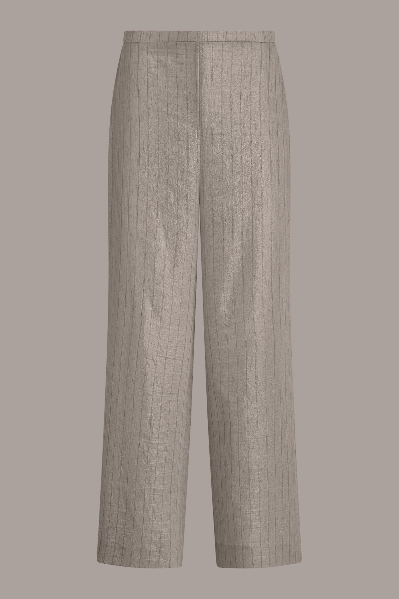 Sisal/Canyon HIGH-RISE METALLIC PINSTRIPE WIDE-LEG PANT Donna Karan