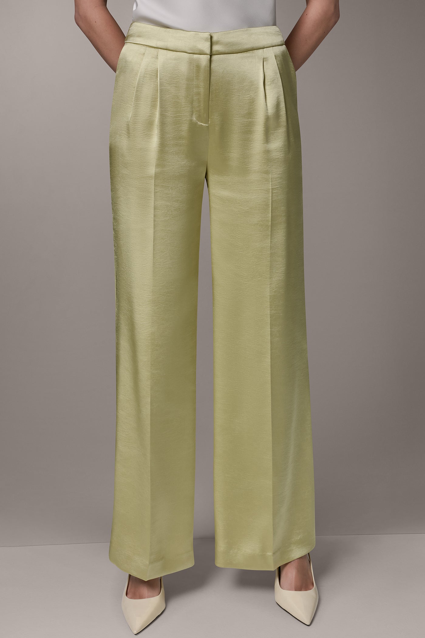 Citrus MID-RISE PLEATED WIDE-LEG PANT Donna Karan