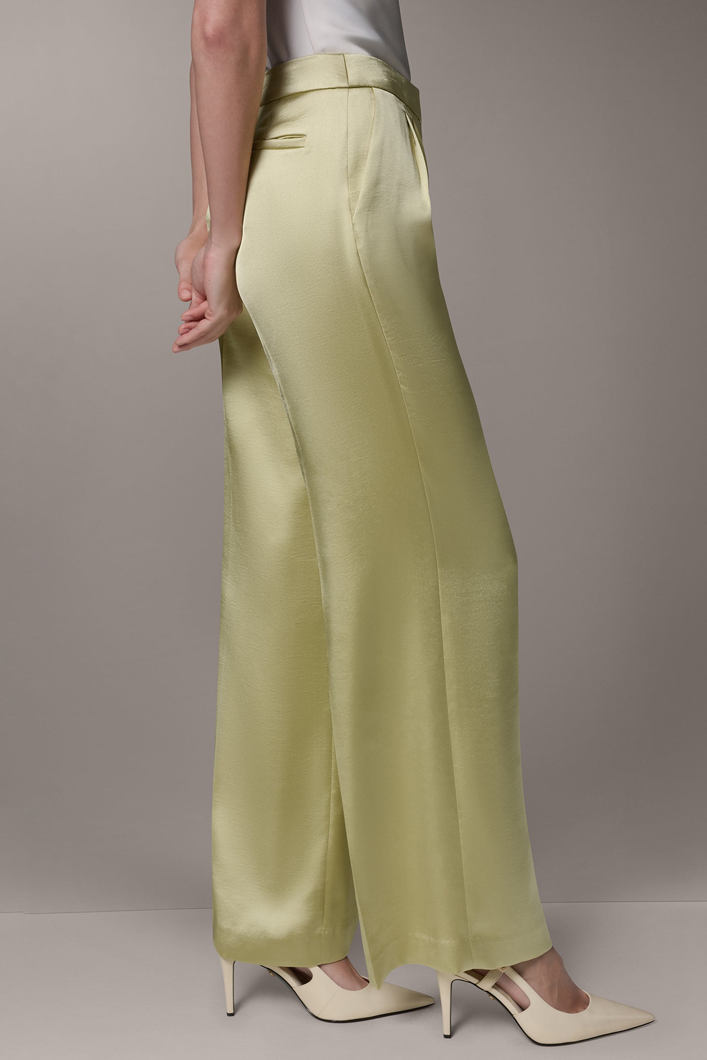 Citrus MID-RISE PLEATED WIDE-LEG PANT Donna Karan
