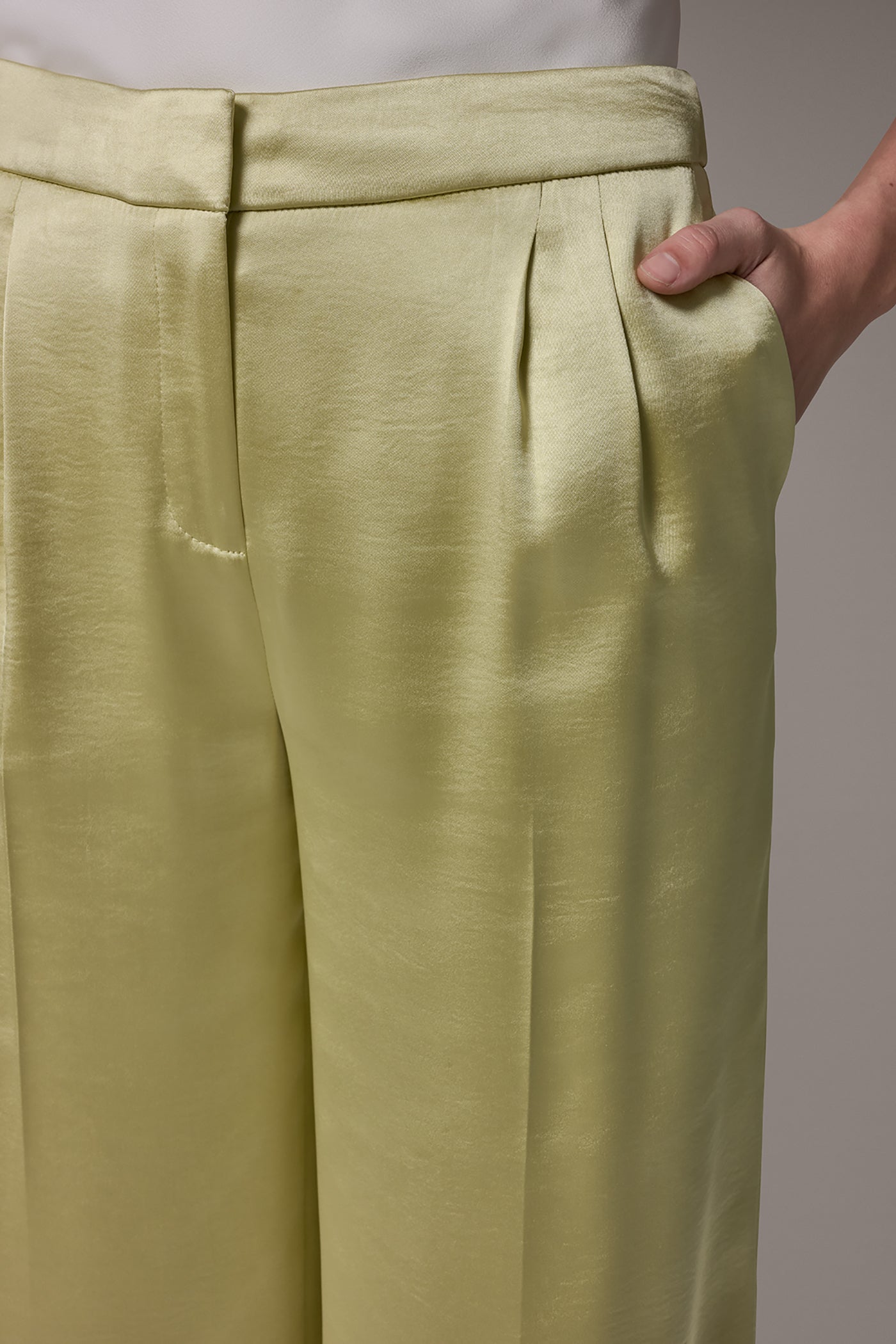 Citrus MID-RISE PLEATED WIDE-LEG PANT Donna Karan
