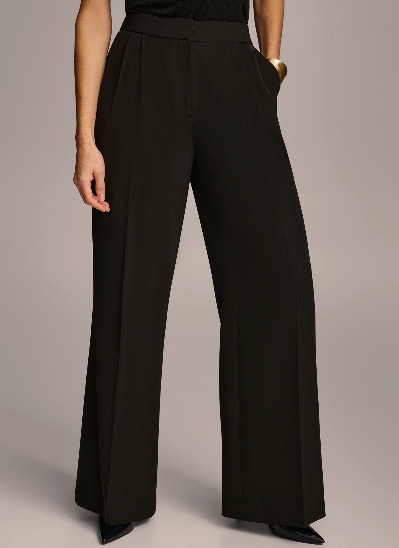 Black WIDE LEG PANT Donna Karan