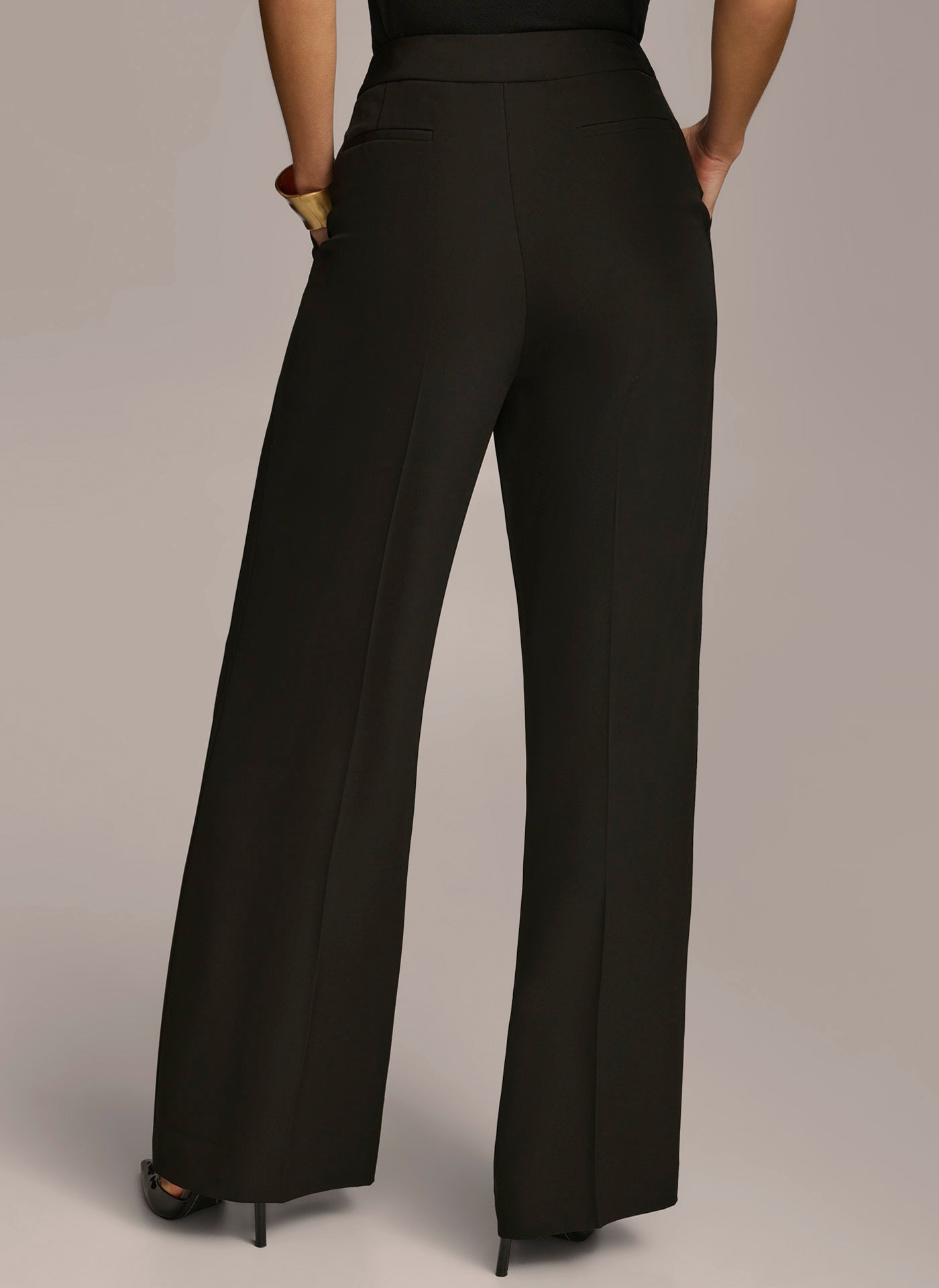 Black WIDE LEG PANT Donna Karan