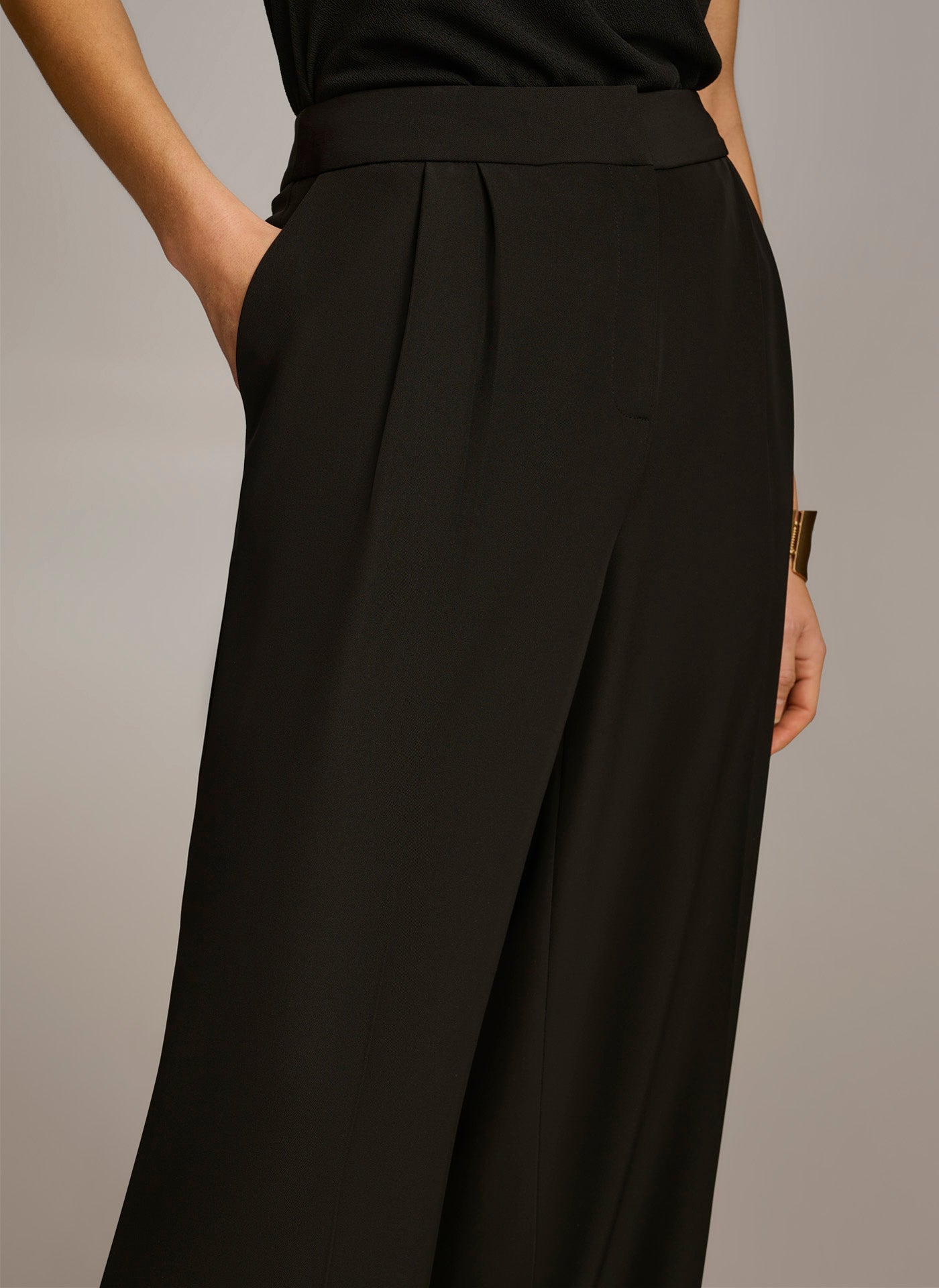 Black WIDE LEG PANT Donna Karan