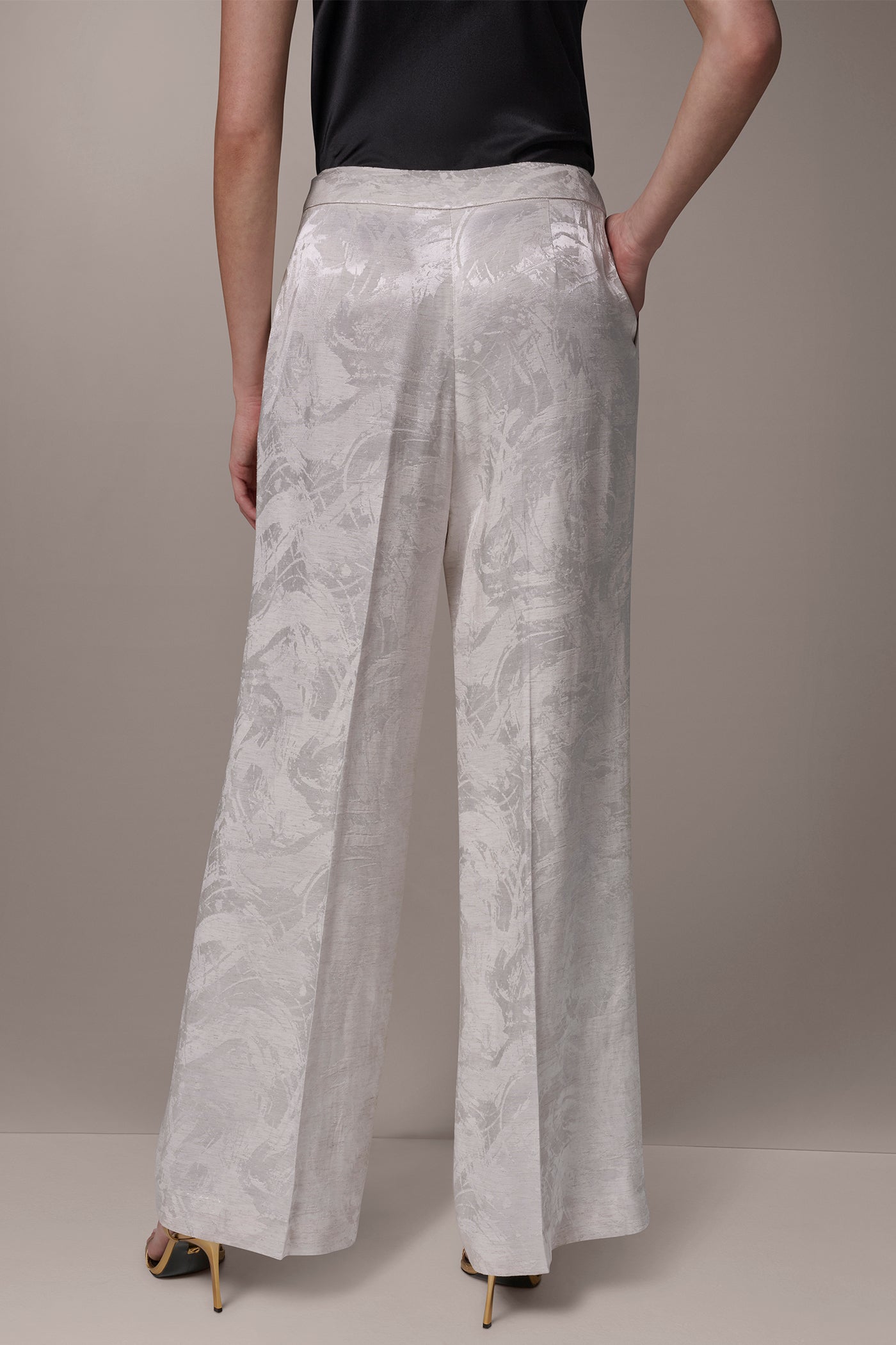 Light Flax EXTRA HIGH-RISE WIDE-LEG SUIT PANT Donna Karan