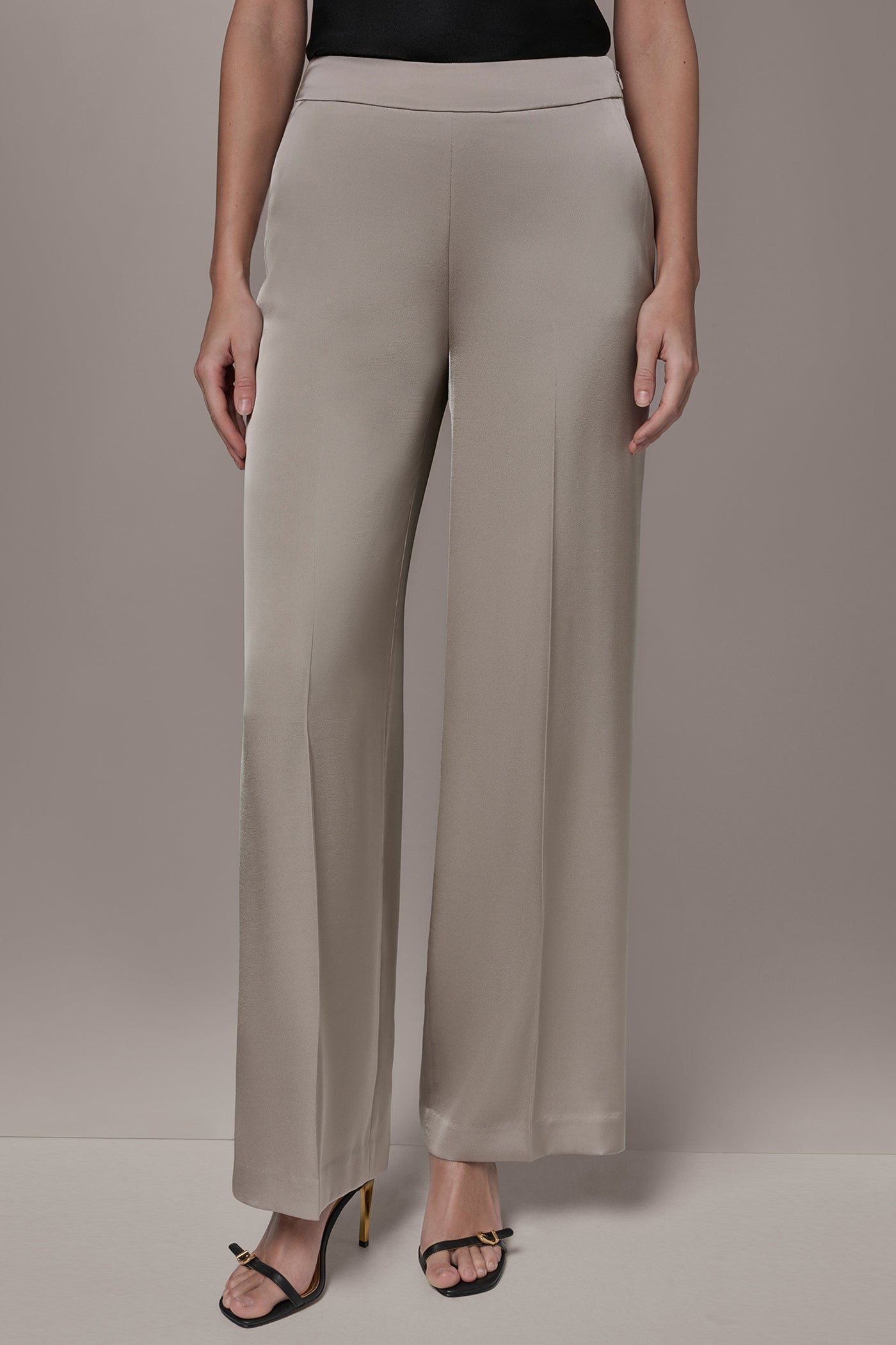 Turin SATIN EXTRA HIGH-RISE WIDE-LEG SUIT PANT Donna Karan
