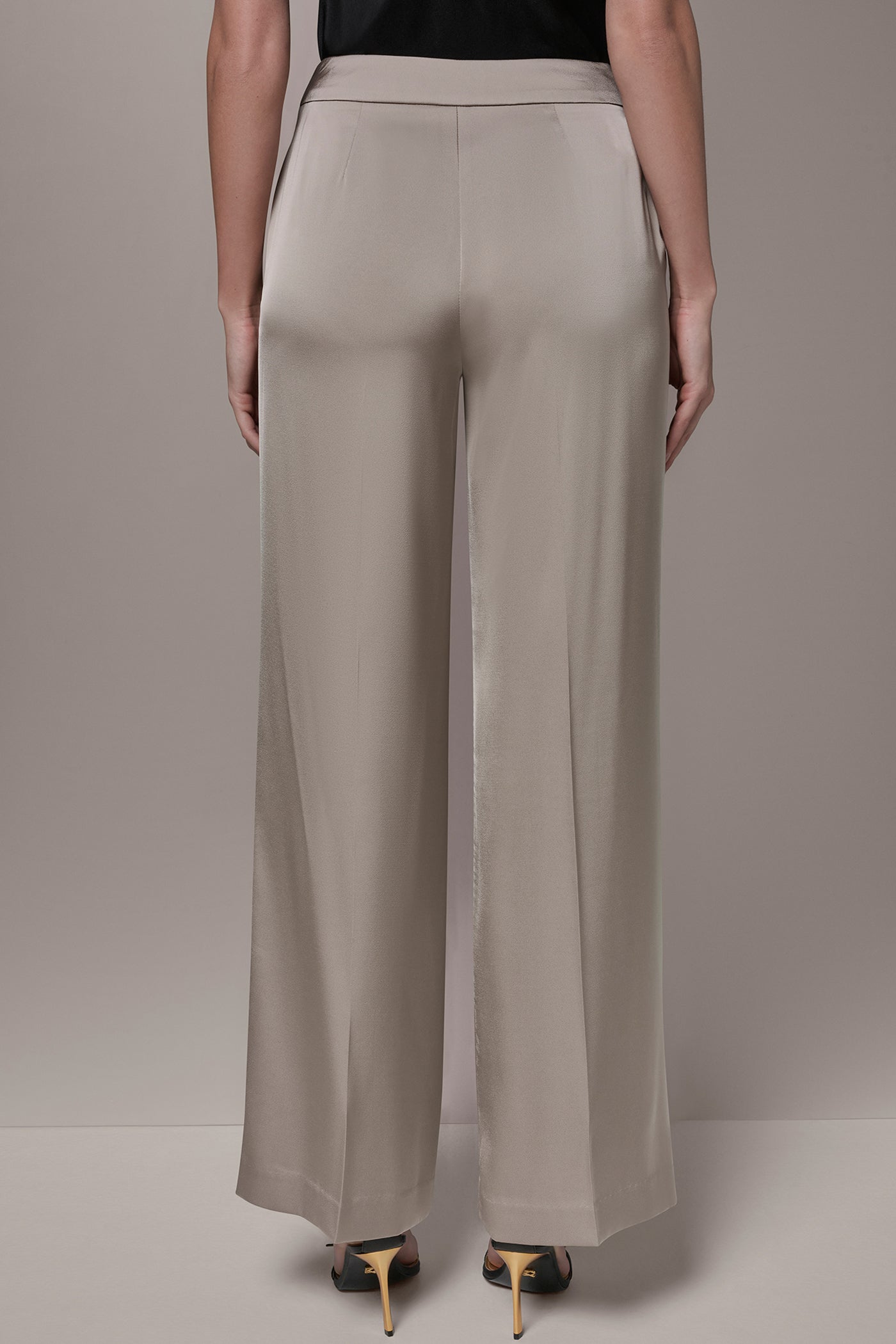 Turin SATIN EXTRA HIGH-RISE WIDE-LEG SUIT PANT Donna Karan