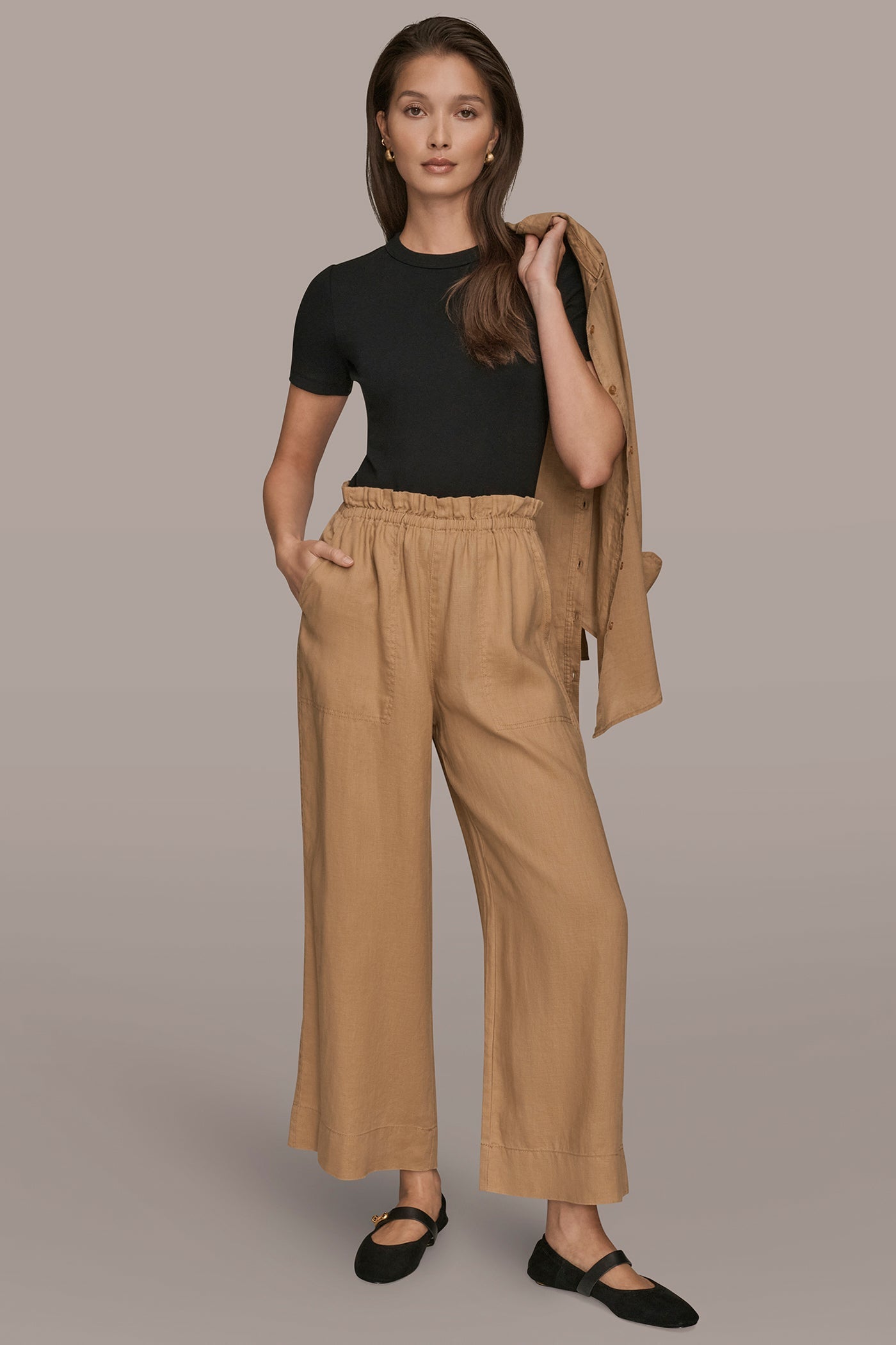 FAWN HIGH-RISE PAPERBAG PANT Donna Karan