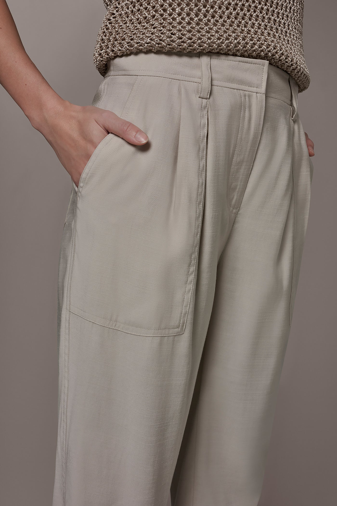 Tuscan Grey EXTRA HIGH-RISE UTILITY PANT Donna Karan