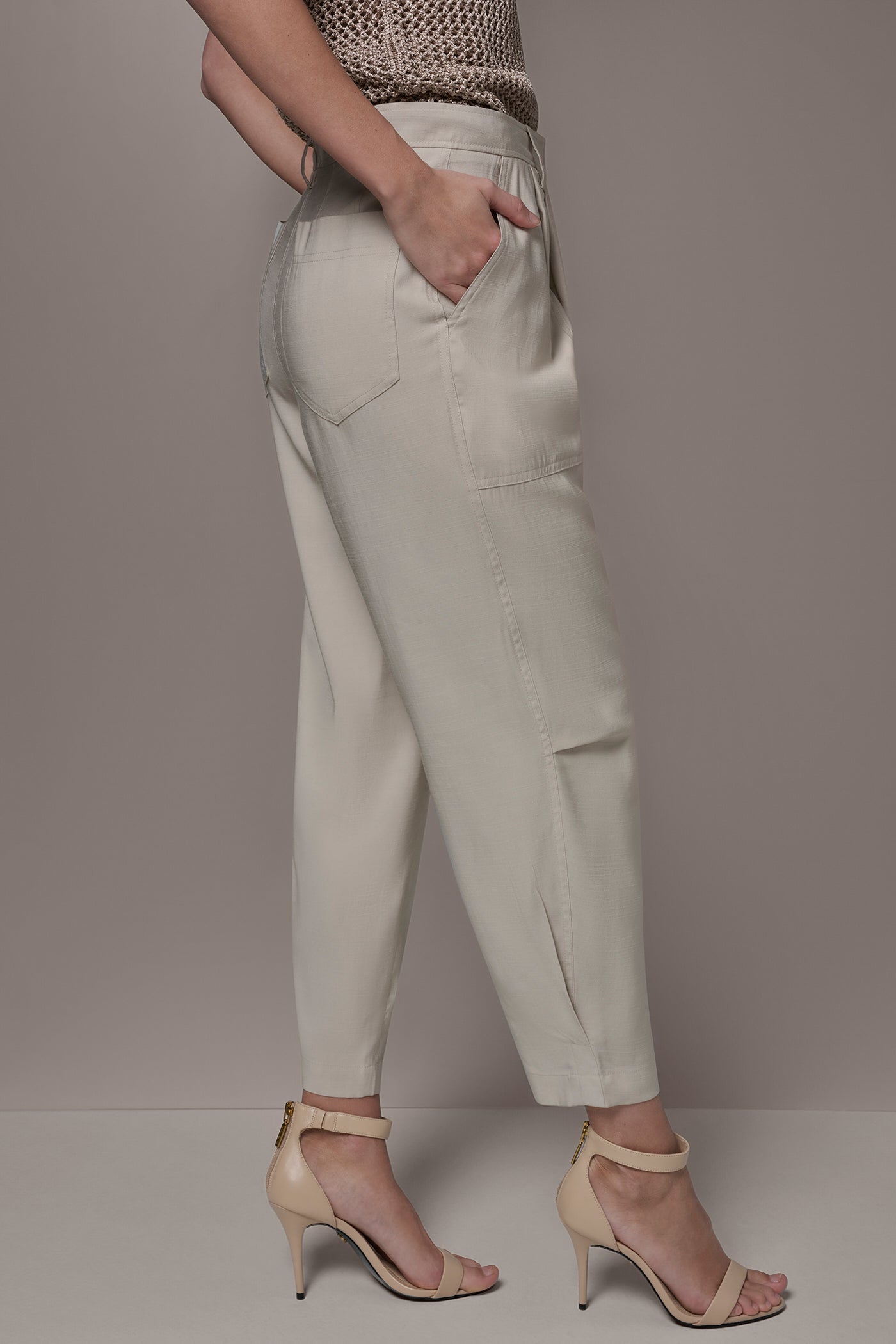 Tuscan Grey EXTRA HIGH-RISE UTILITY PANT Donna Karan