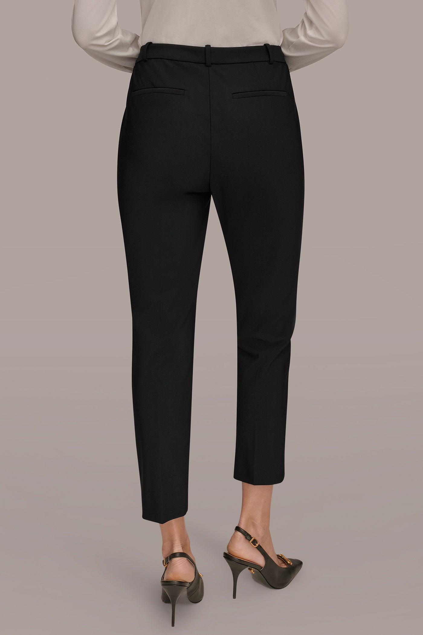 Black SLIM LEG PANT Donna Karan