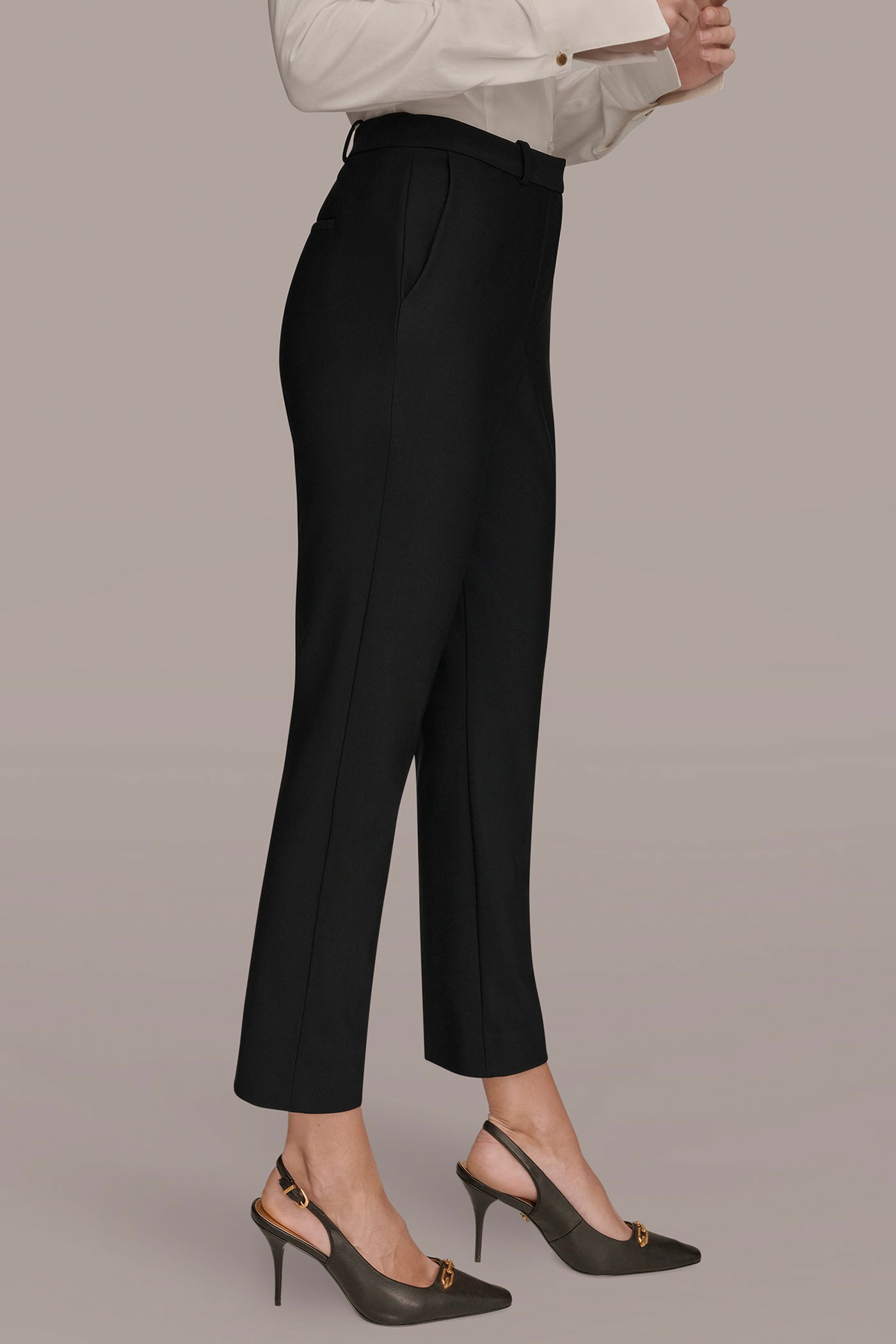 Black SLIM LEG PANT Donna Karan
