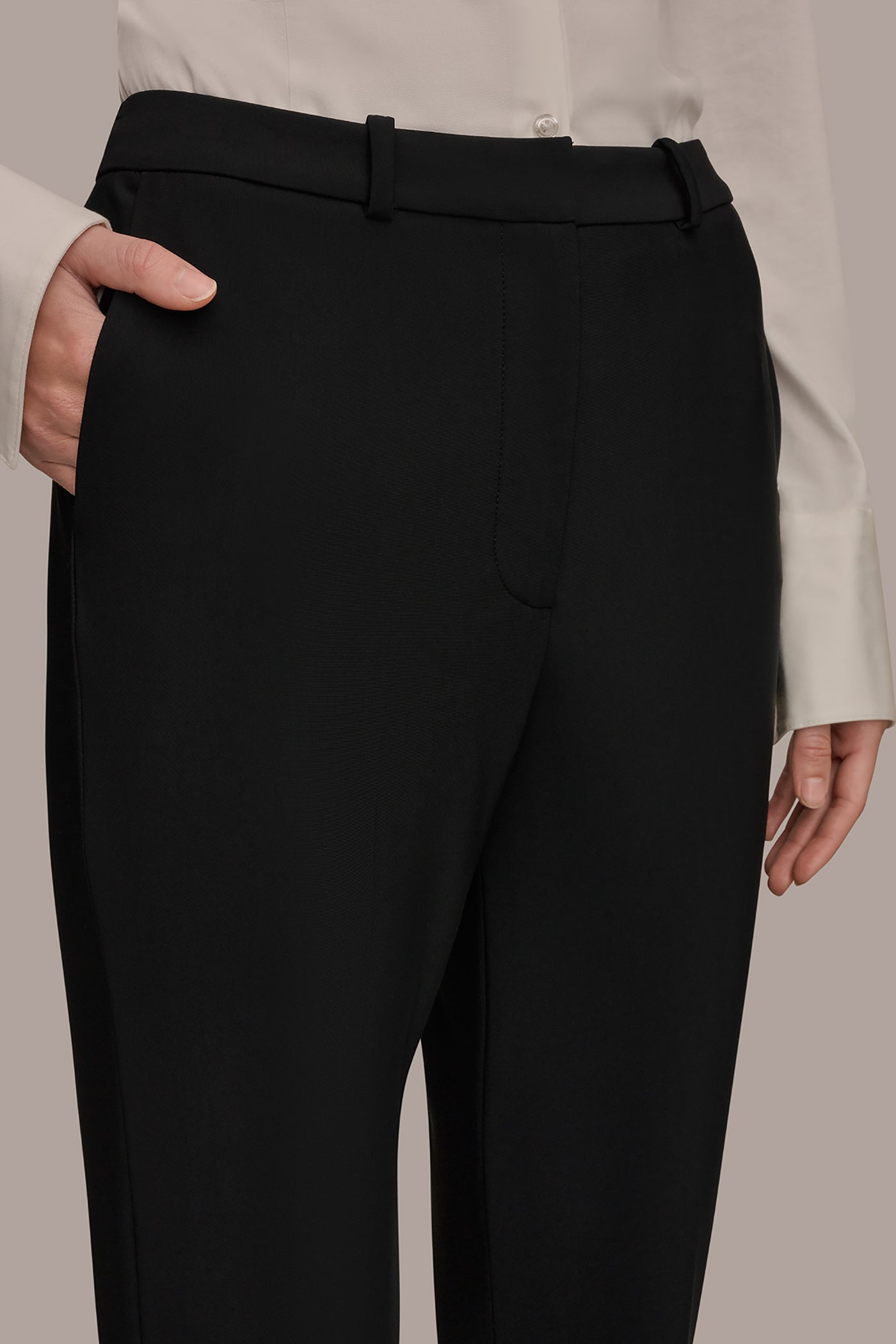 Black SLIM LEG PANT Donna Karan