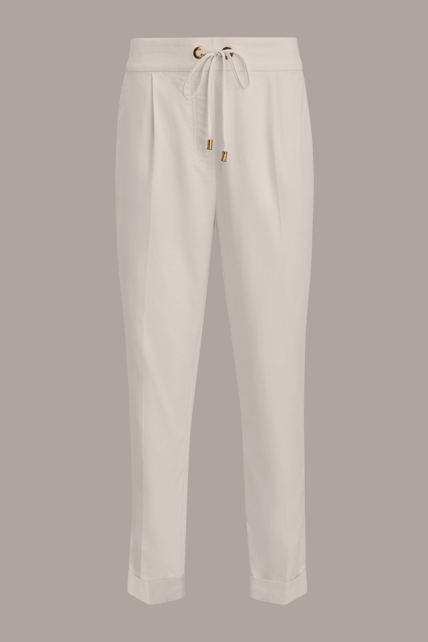CREAM DRAWSTRING CUFFED PANT Donna Karan