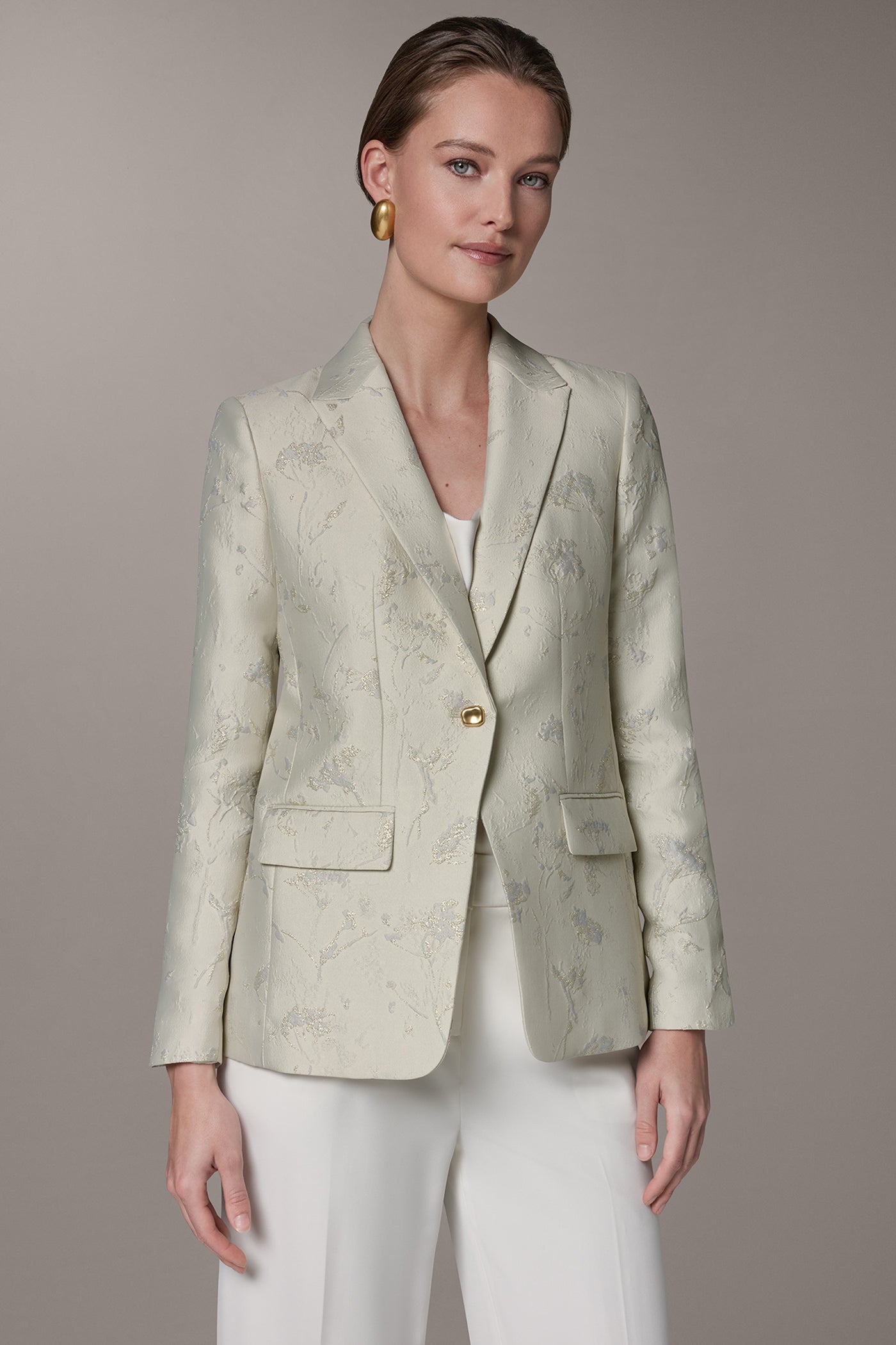 Buttercream FLORAL SUIT BLAZER Donna Karan