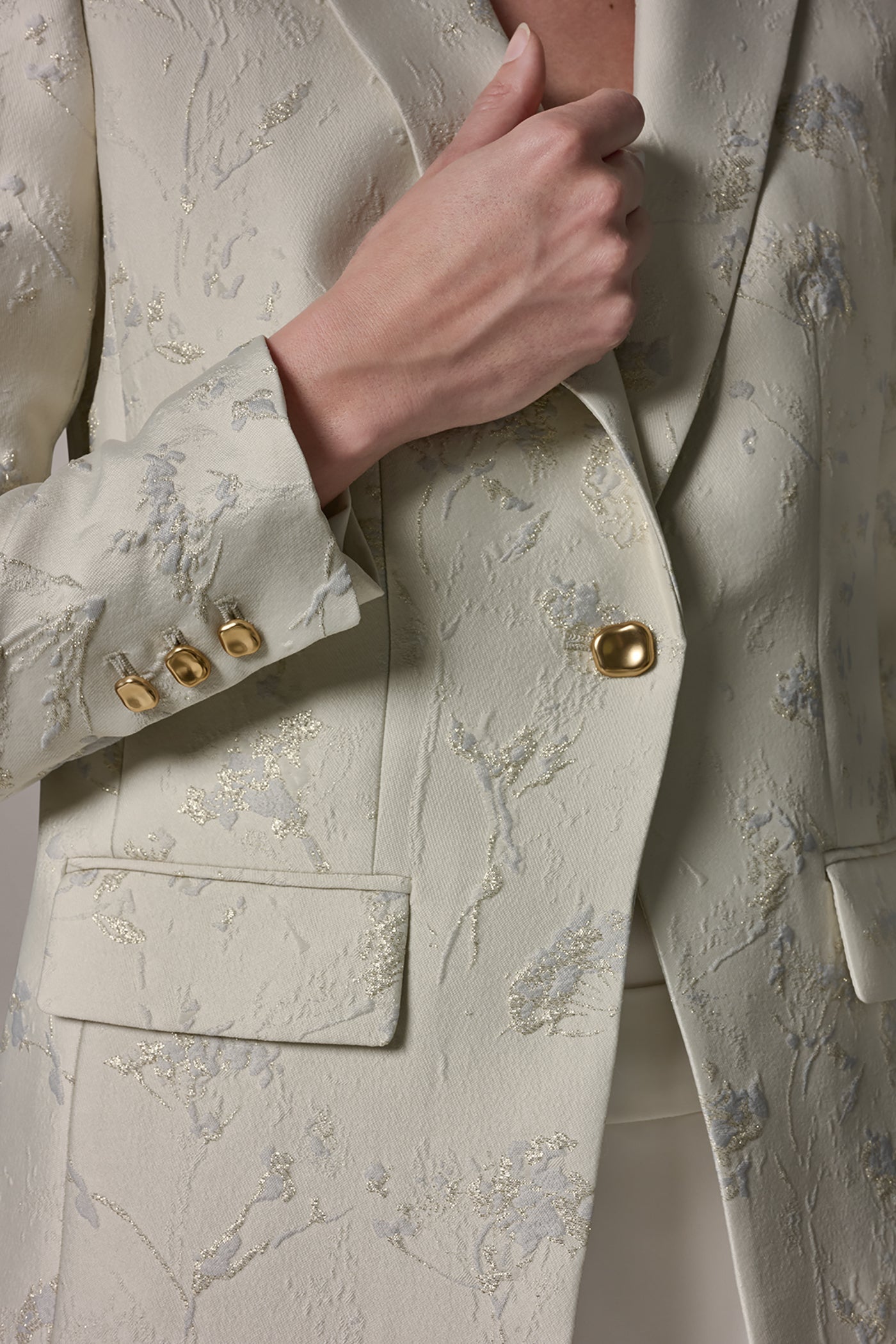 Buttercream FLORAL SUIT BLAZER Donna Karan