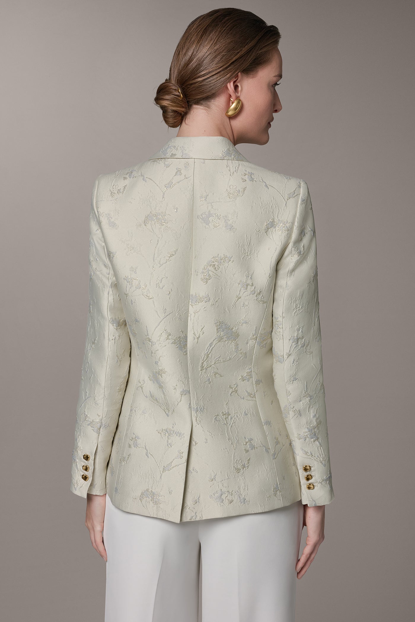 Buttercream FLORAL SUIT BLAZER Donna Karan