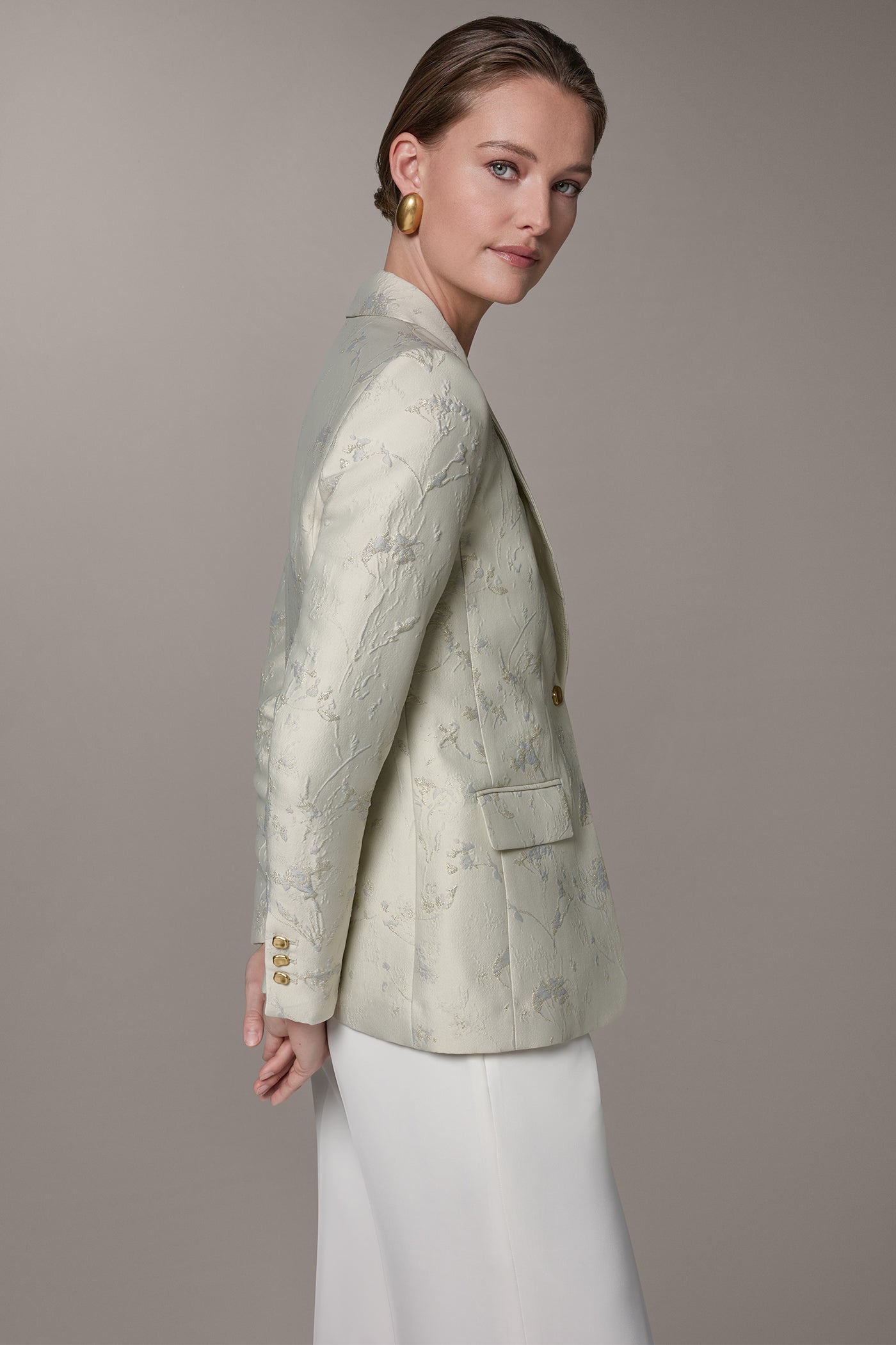 Buttercream FLORAL SUIT BLAZER Donna Karan