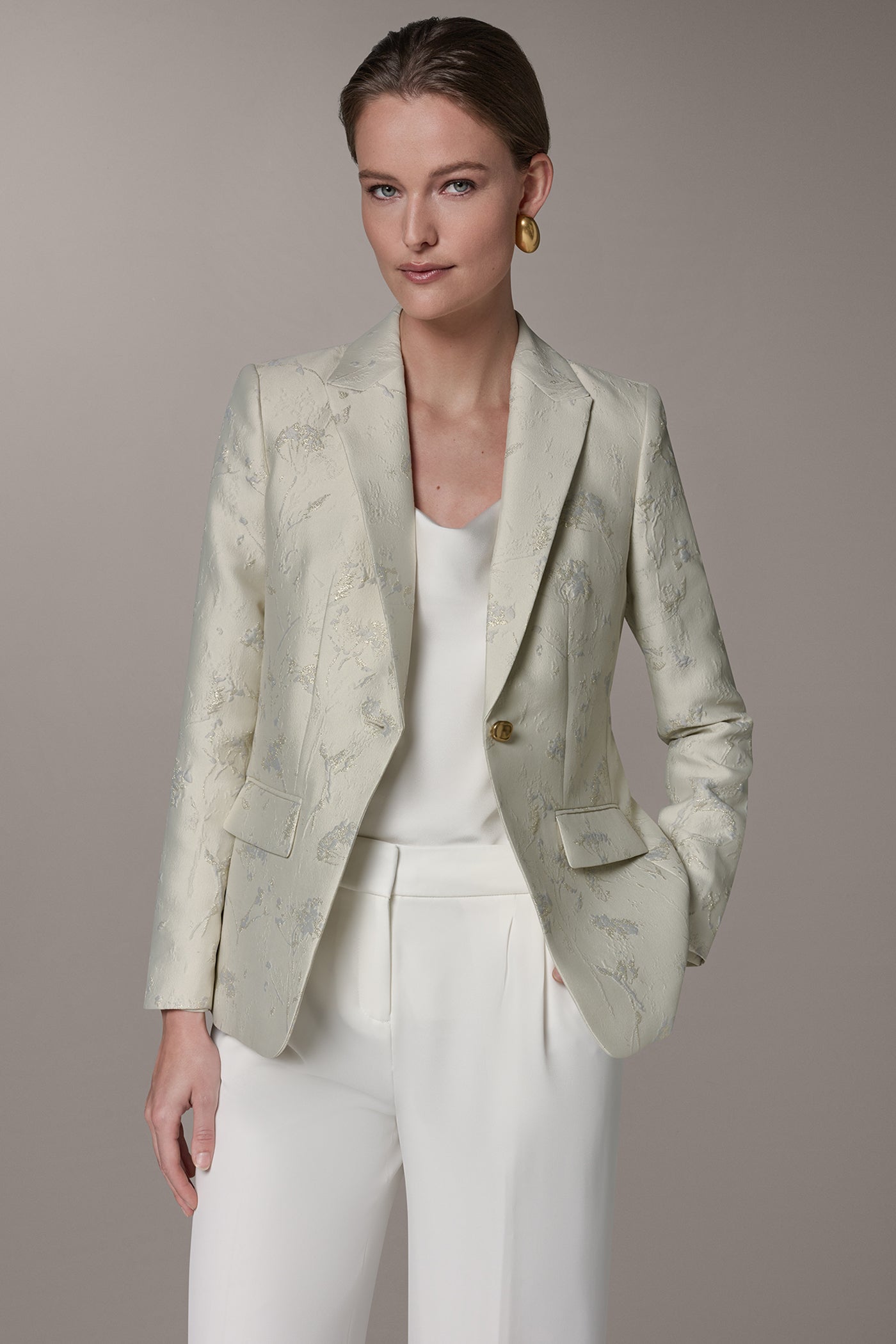 Buttercream FLORAL SUIT BLAZER Donna Karan