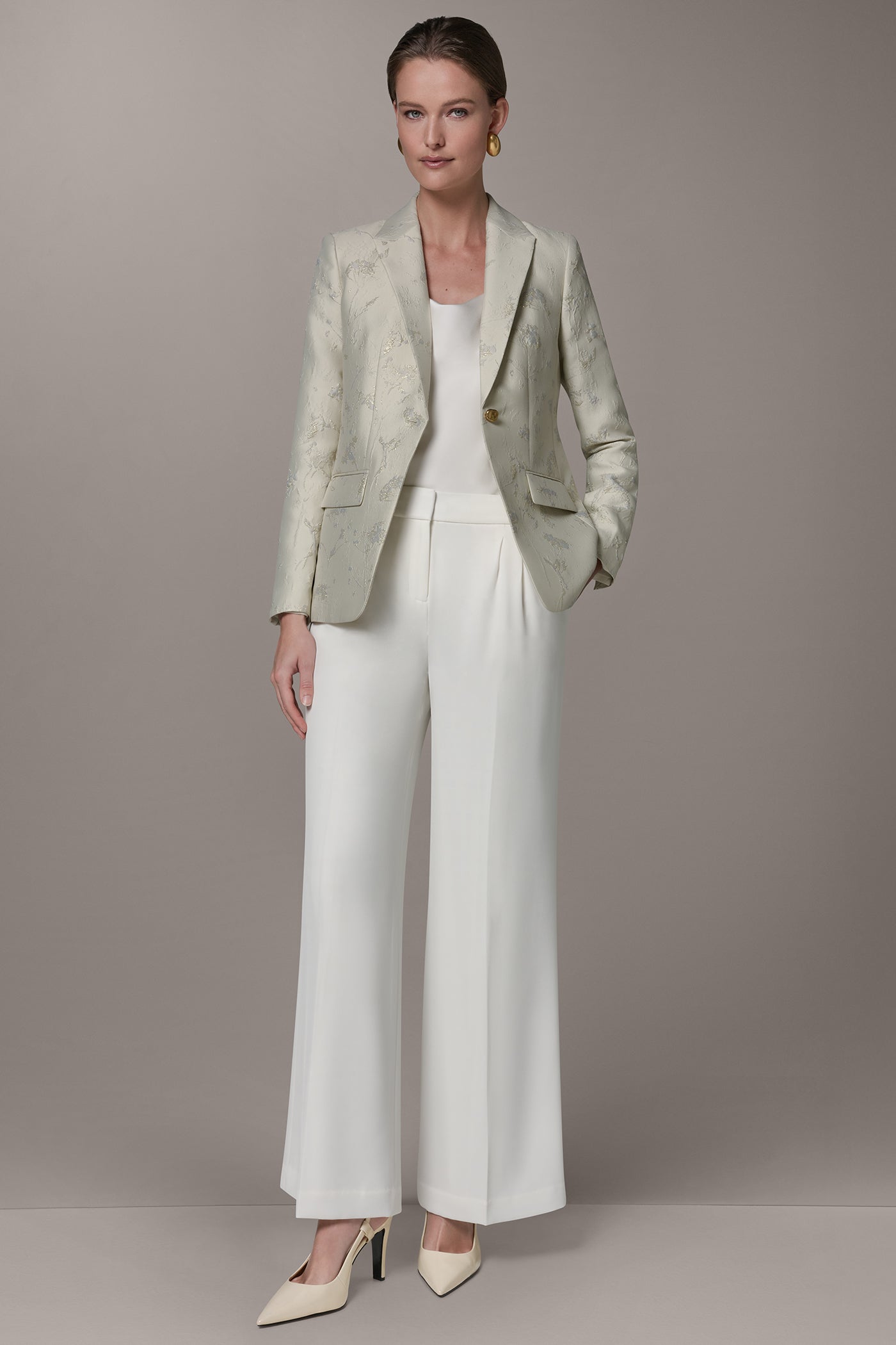 Buttercream FLORAL SUIT BLAZER Donna Karan
