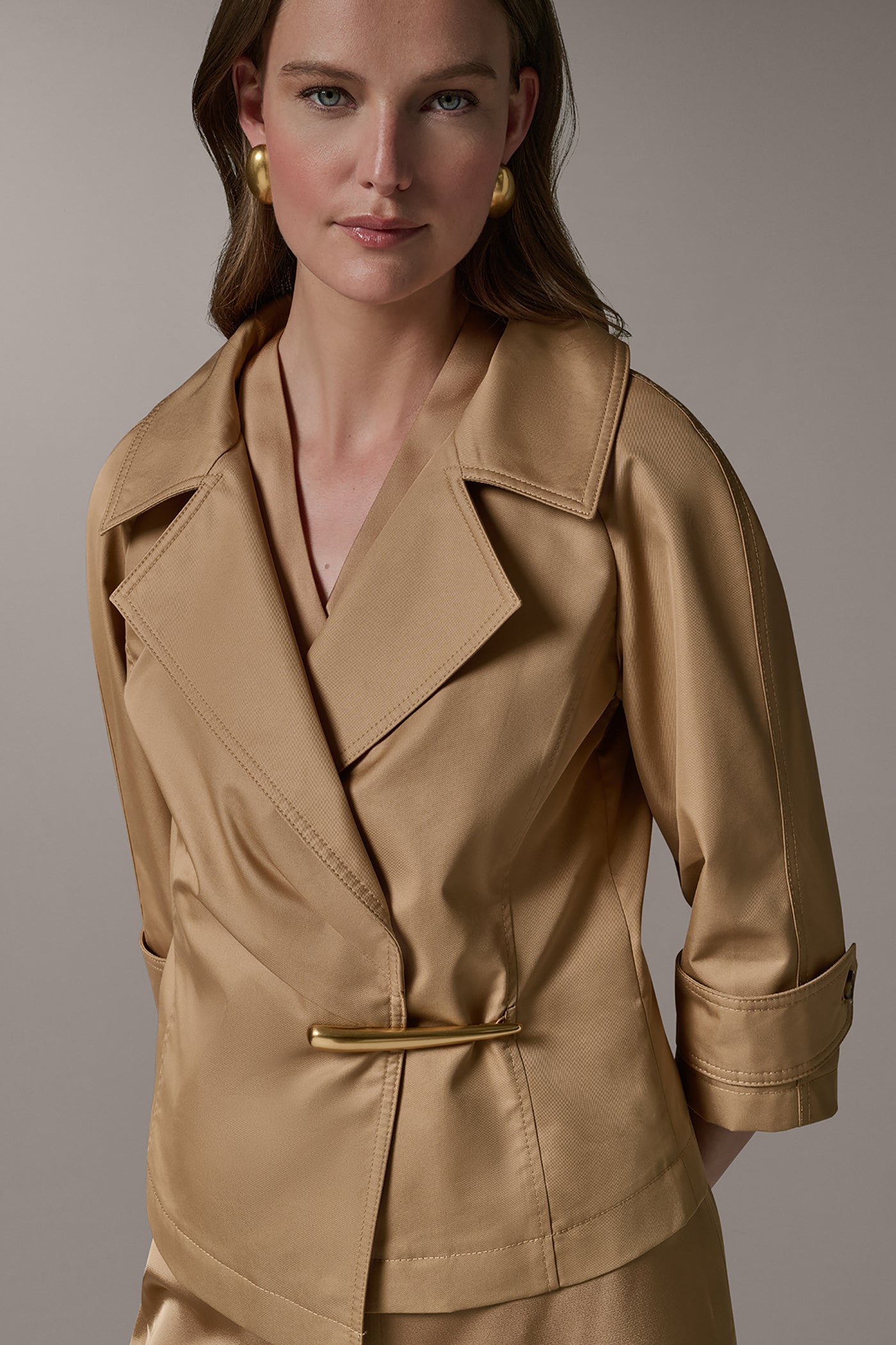 Fawn 3/4 SLEEVE WRAP JACKET Donna Karan
