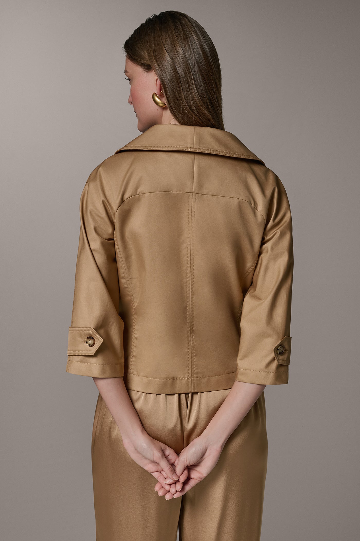 Fawn 3/4 SLEEVE WRAP JACKET Donna Karan