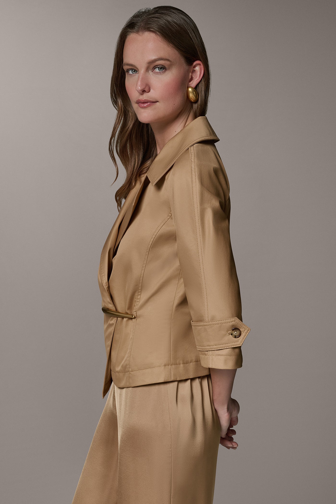 Fawn 3/4 SLEEVE WRAP JACKET Donna Karan
