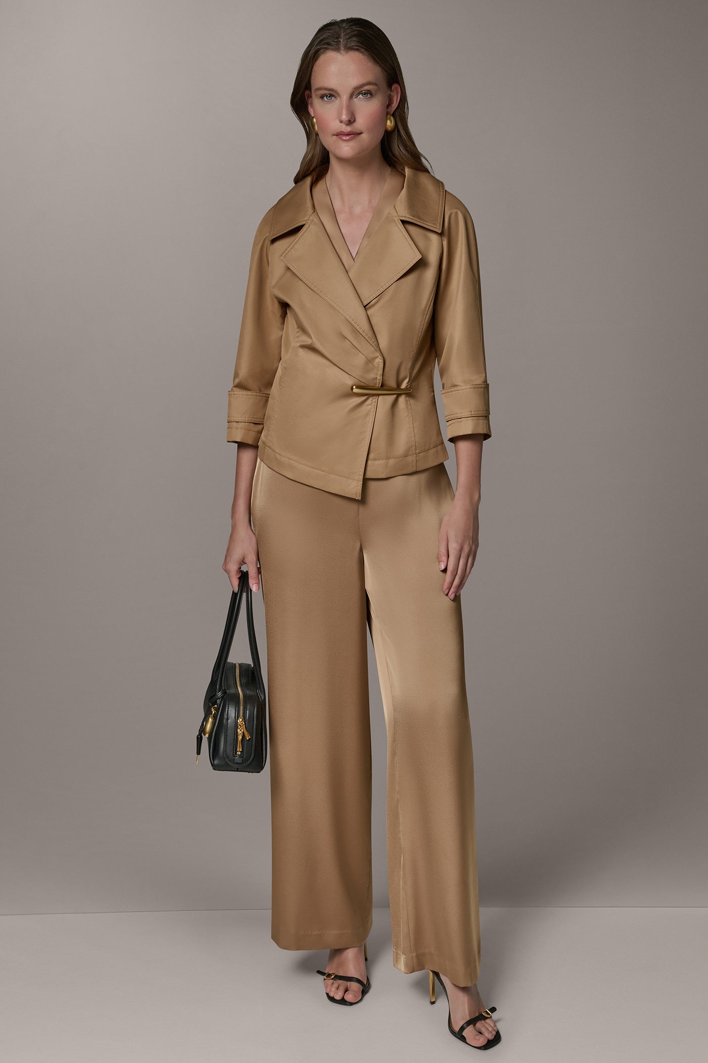 Fawn 3/4 SLEEVE WRAP JACKET Donna Karan