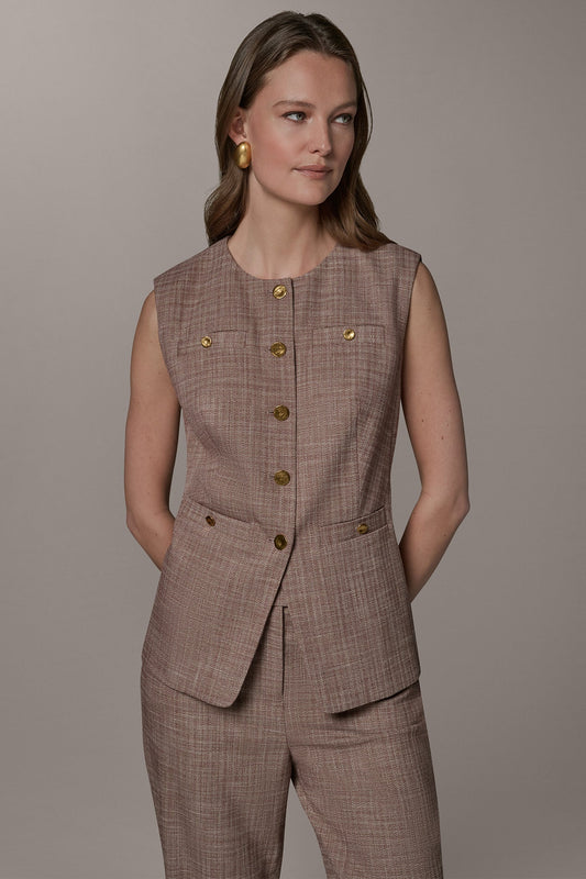 Sunbaked Multi SLEEVELESS SUIT VEST Donna Karan