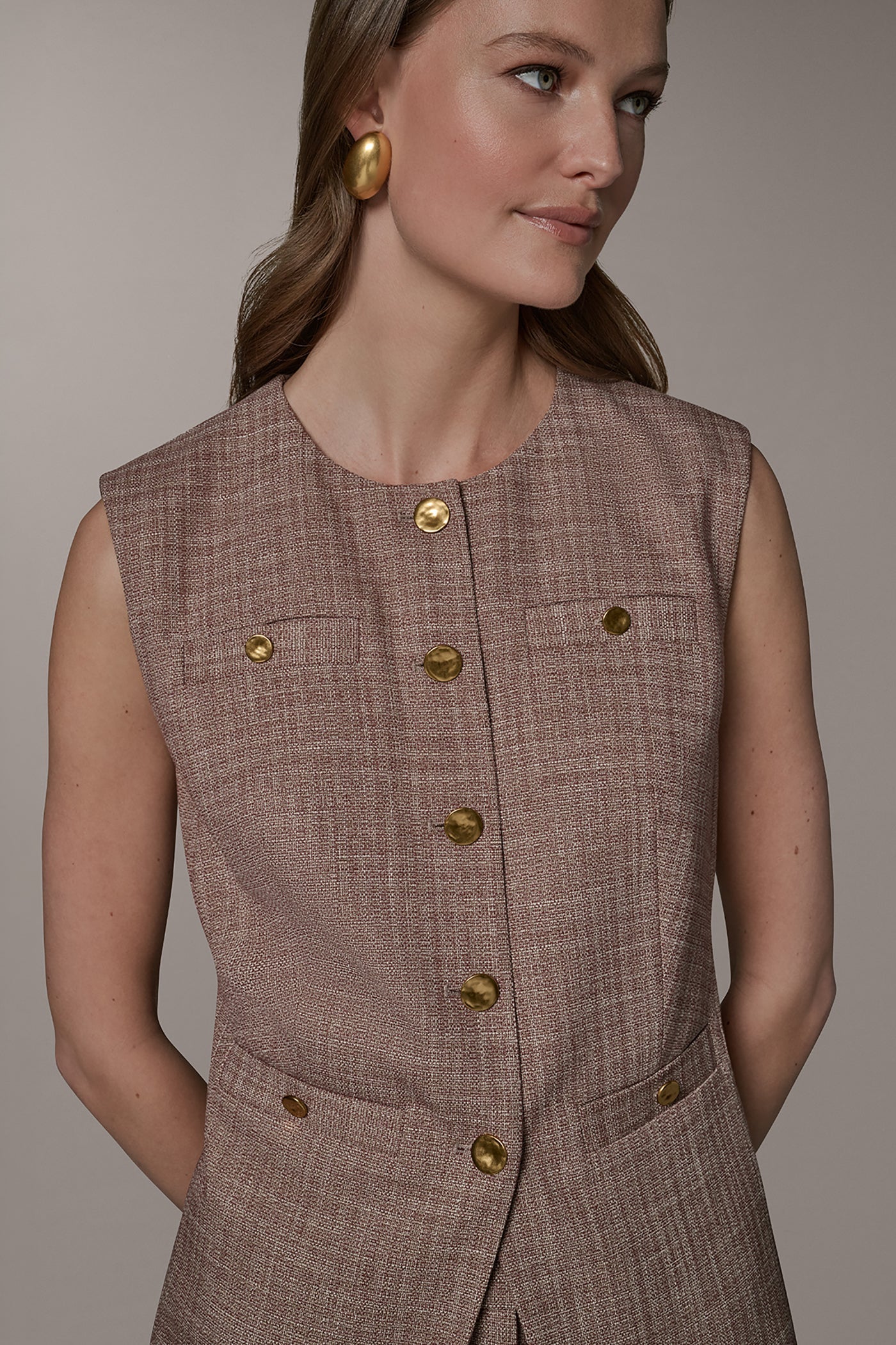 Sunbaked Multi SLEEVELESS SUIT VEST Donna Karan