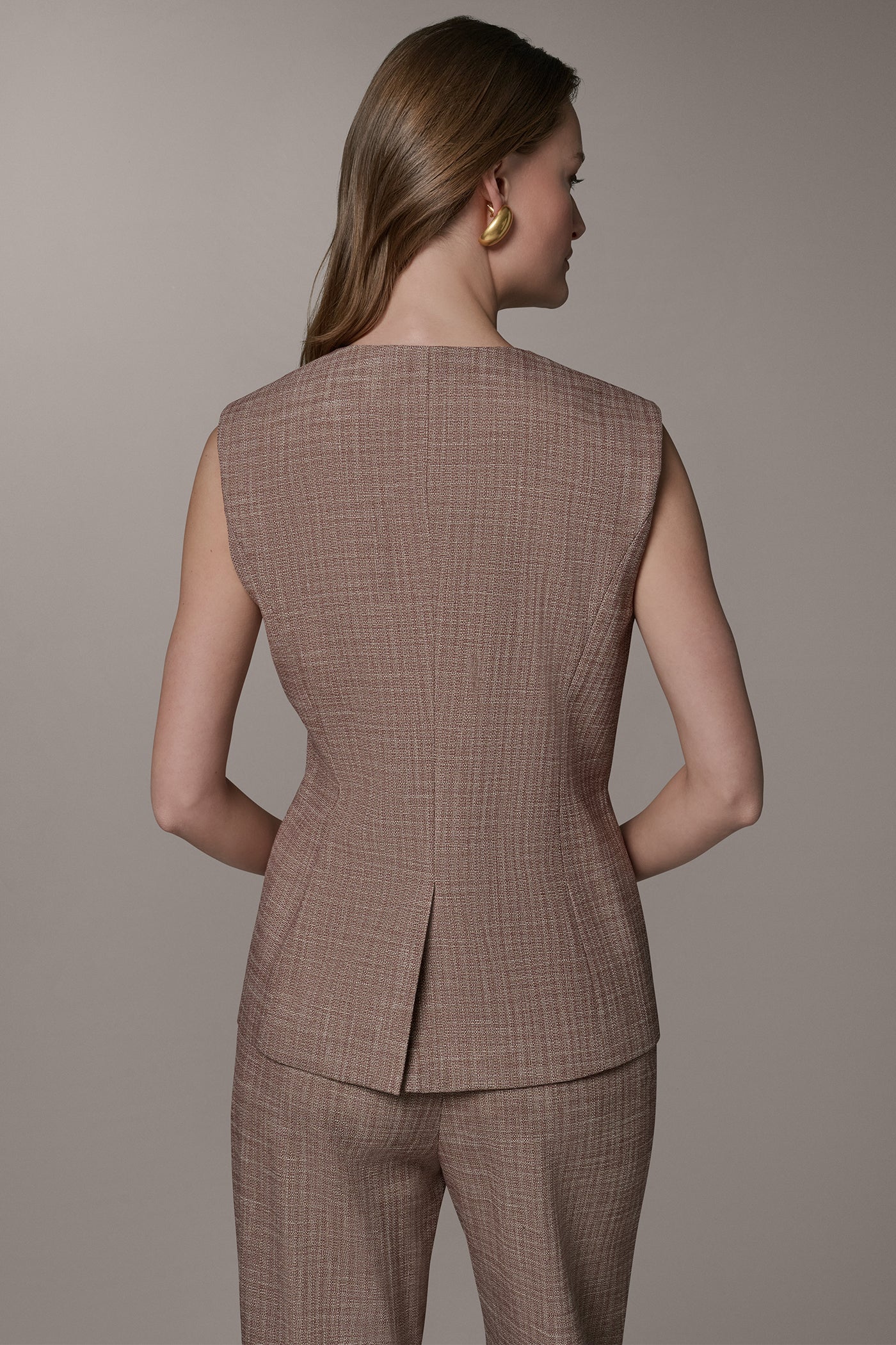 Sunbaked Multi SLEEVELESS SUIT VEST Donna Karan