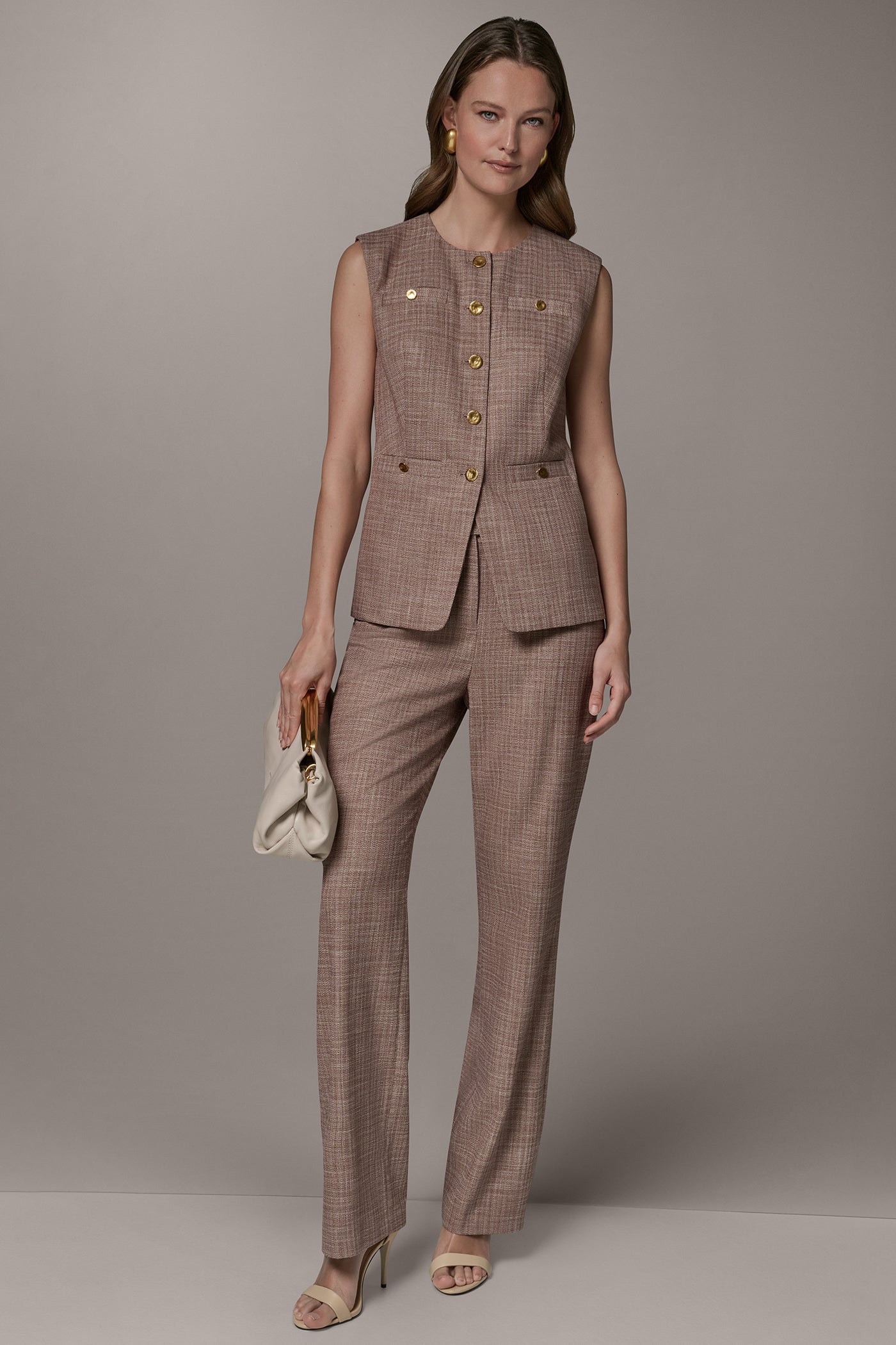 Sunbaked Multi SLEEVELESS SUIT VEST Donna Karan