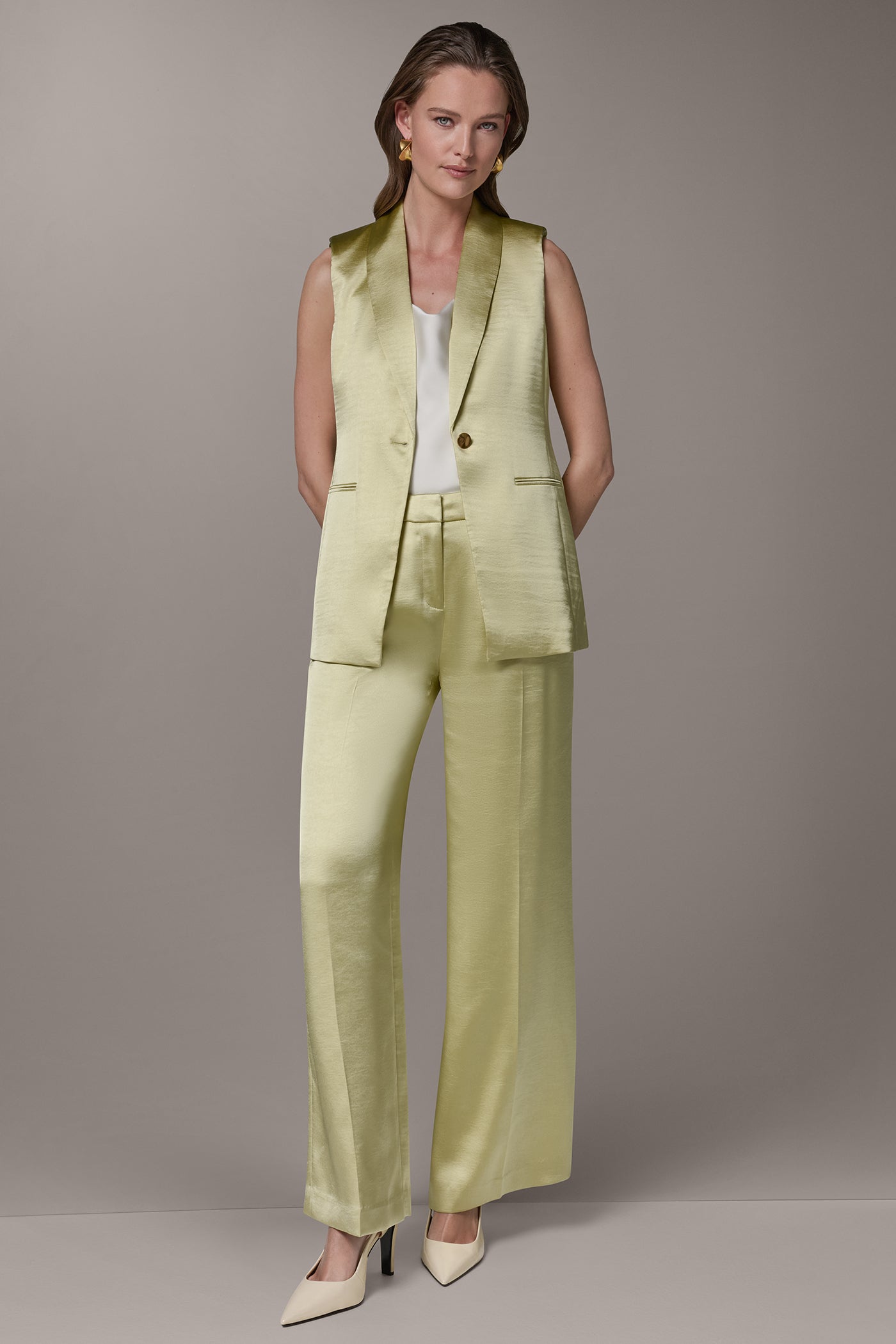 Citrus ONE BUTTON SUIT VEST Donna Karan