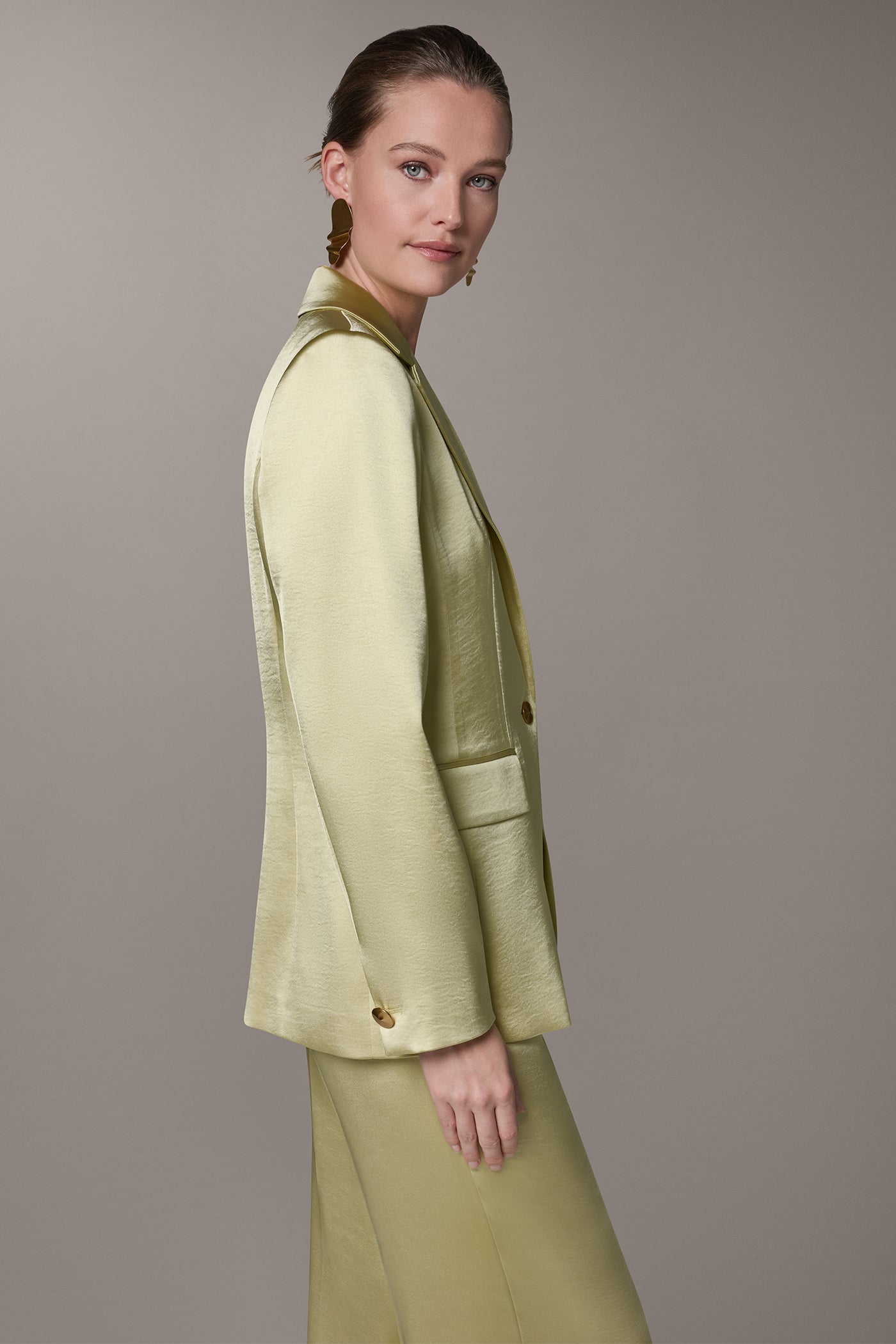 Citrus ONE BUTTON SUIT BLAZER Donna Karan