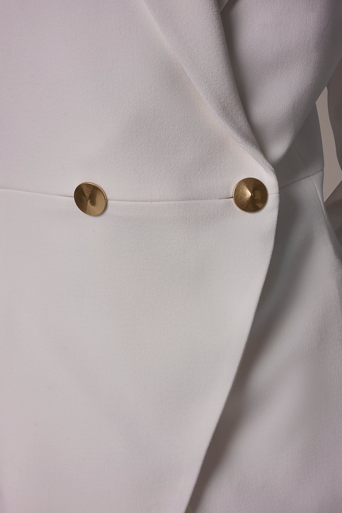Cream DOUBLE-BREASTED COLD-SHOULDER SUIT BLAZER Donna Karan