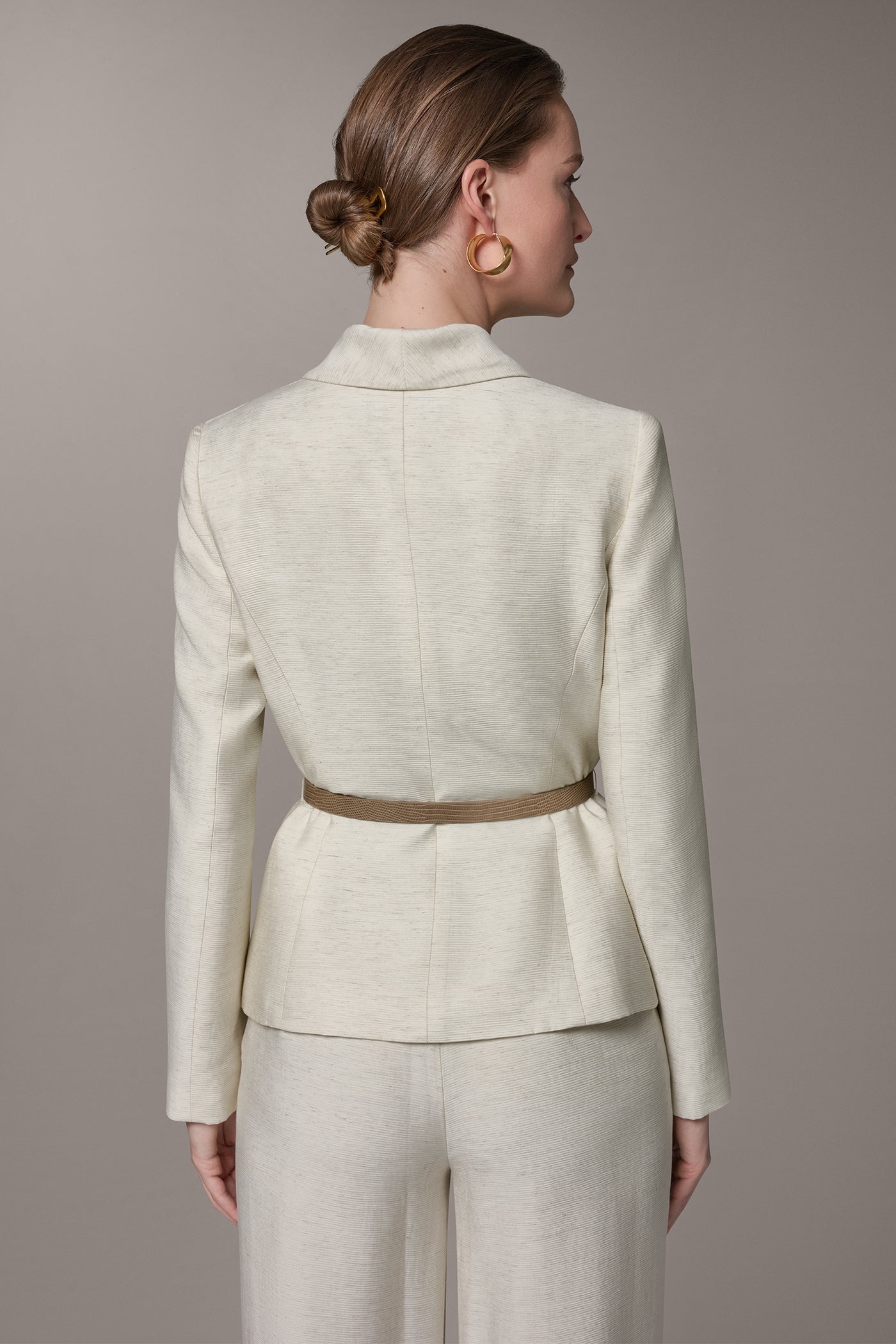 Light Sisal MÉLANGE SUIT BLAZER Donna Karan