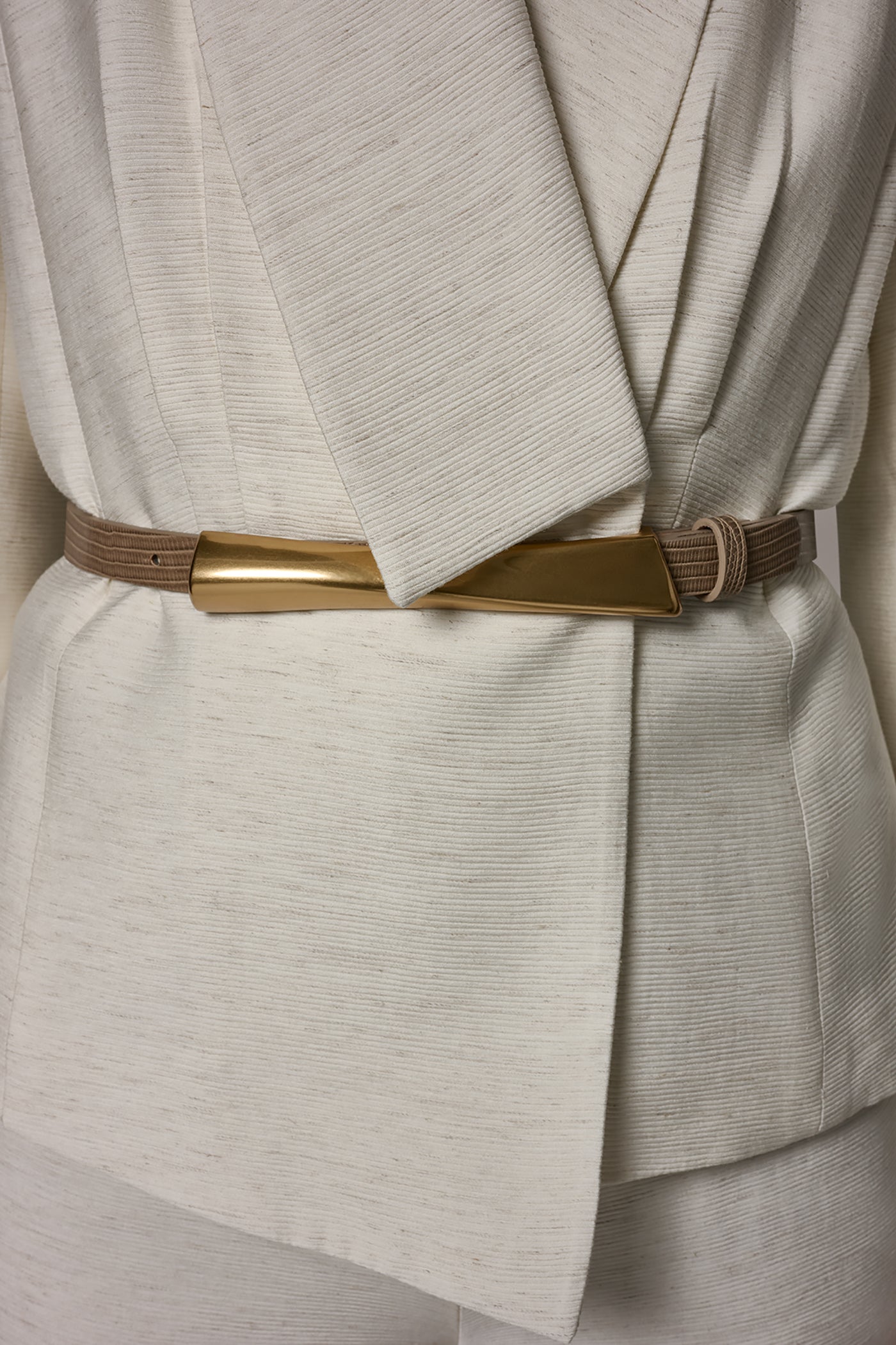 Light Sisal MÉLANGE SUIT BLAZER Donna Karan