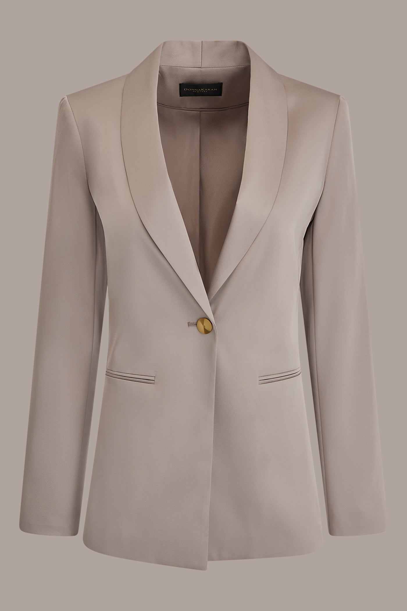 Turin SATIN ONE-BUTTON SUIT BLAZER Donna Karan
