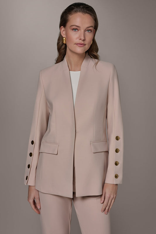 Snow Petal BUTTON SLEEVE SUIT BLAZER Donna Karan