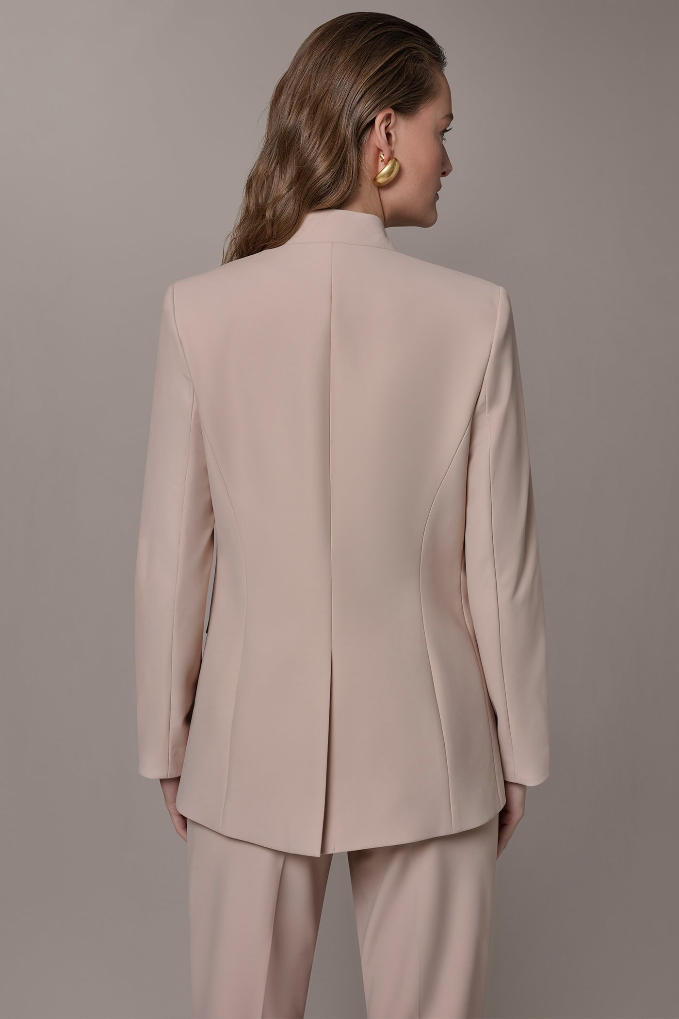 Snow Petal BUTTON SLEEVE SUIT BLAZER Donna Karan