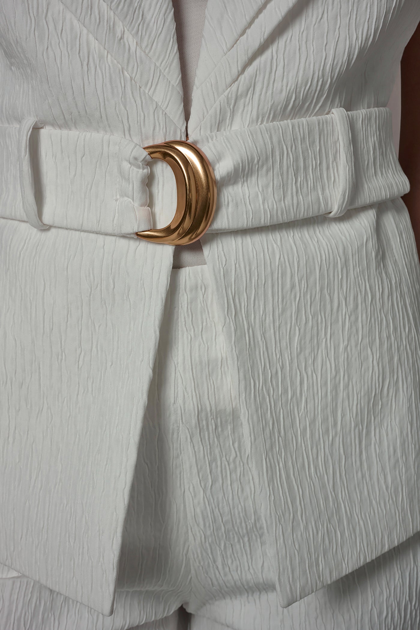 Cream EXTENDED SHOULDER VEST Donna Karan