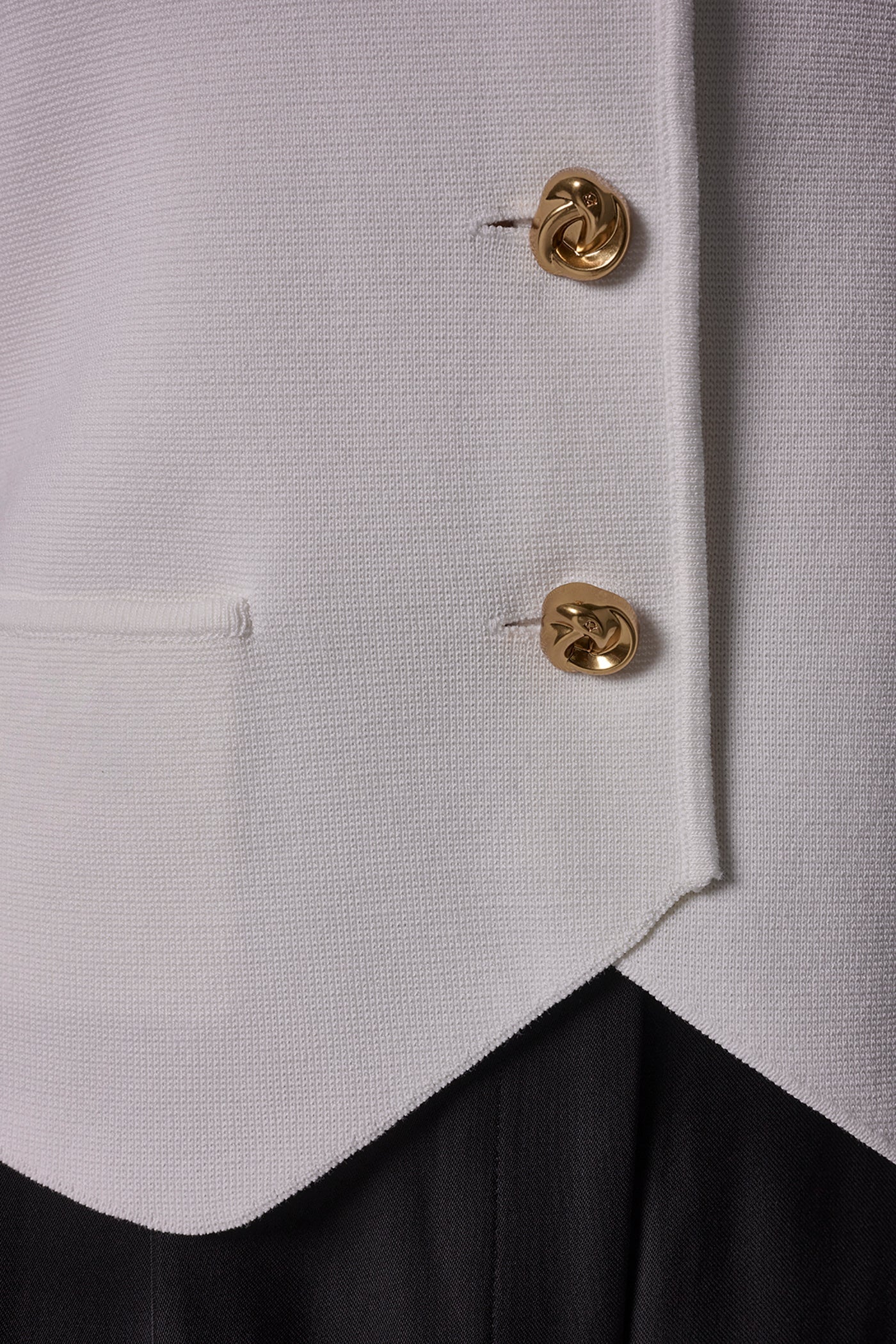 Cream CROPPED SWEATER SUIT VEST Donna Karan