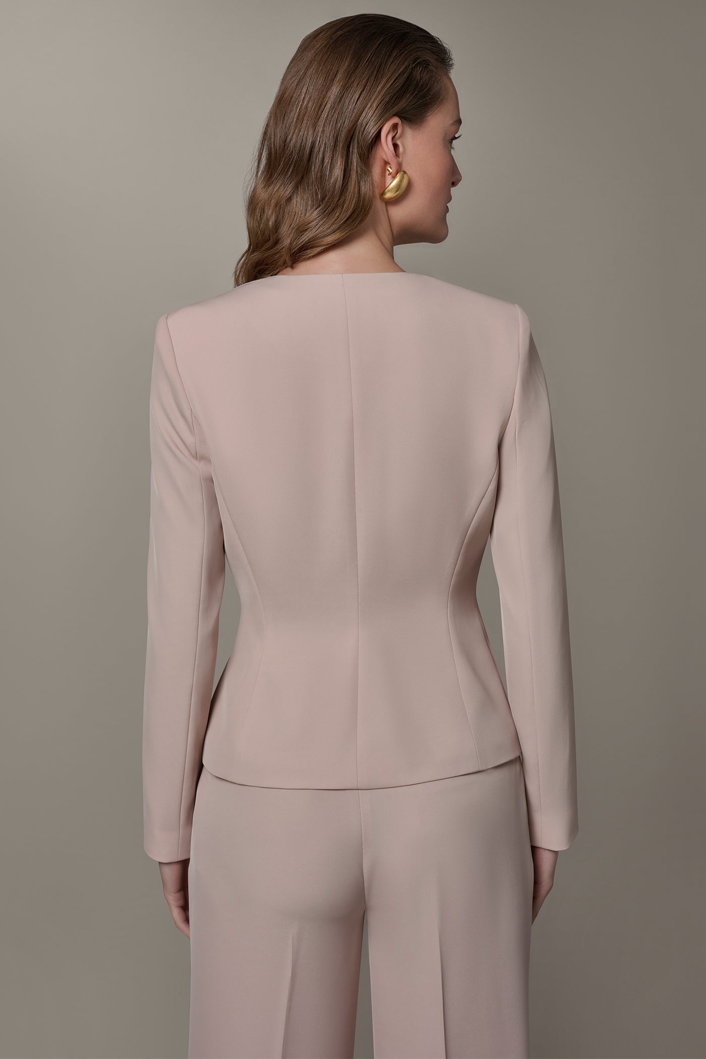 Snow Petal CROPPED WRAP ZIP BLAZER Donna Karan